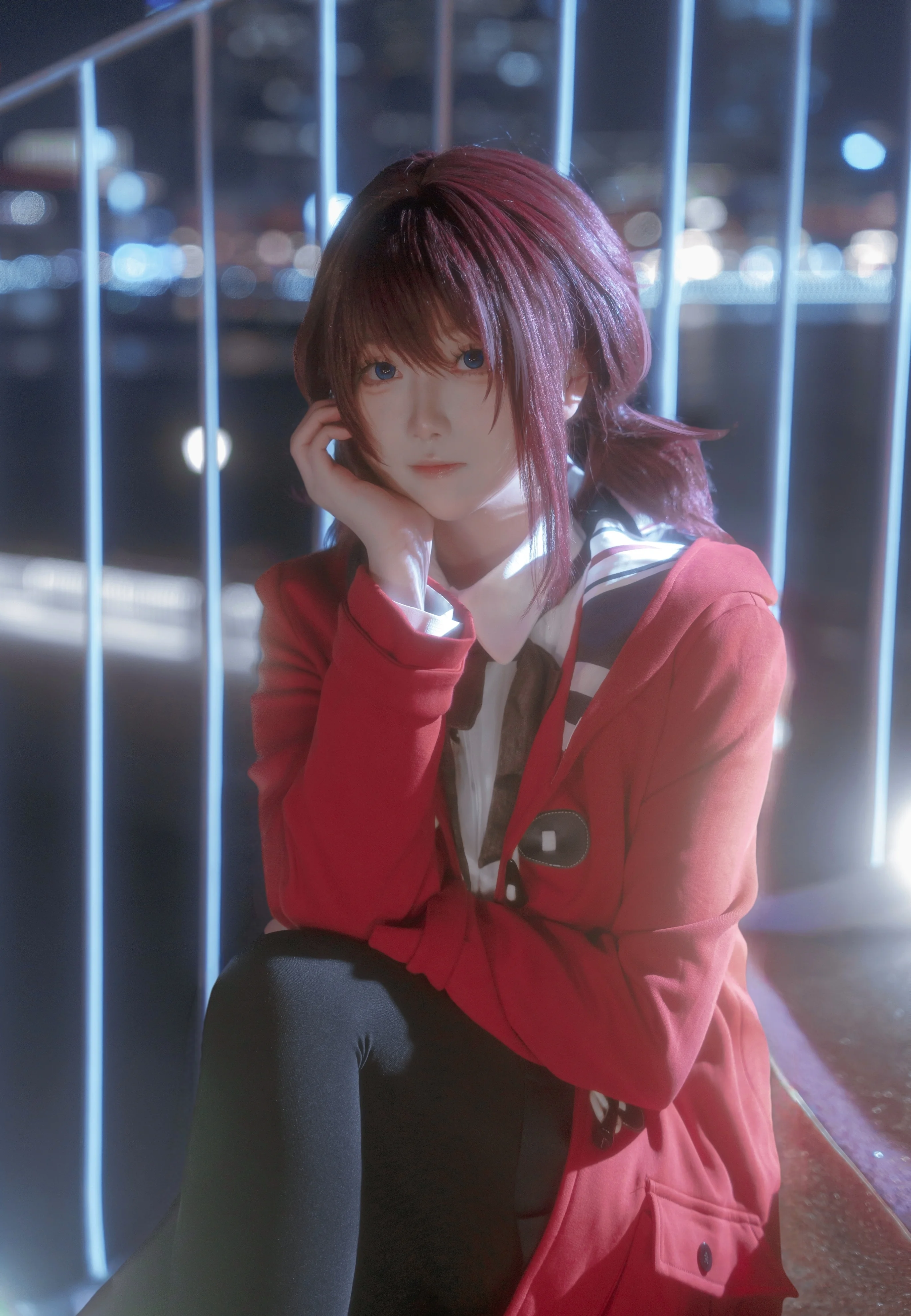 【井芹仁菜cos】深夜天桥的忧郁独白，少女乐队的呐喊回响 - 第 1 张