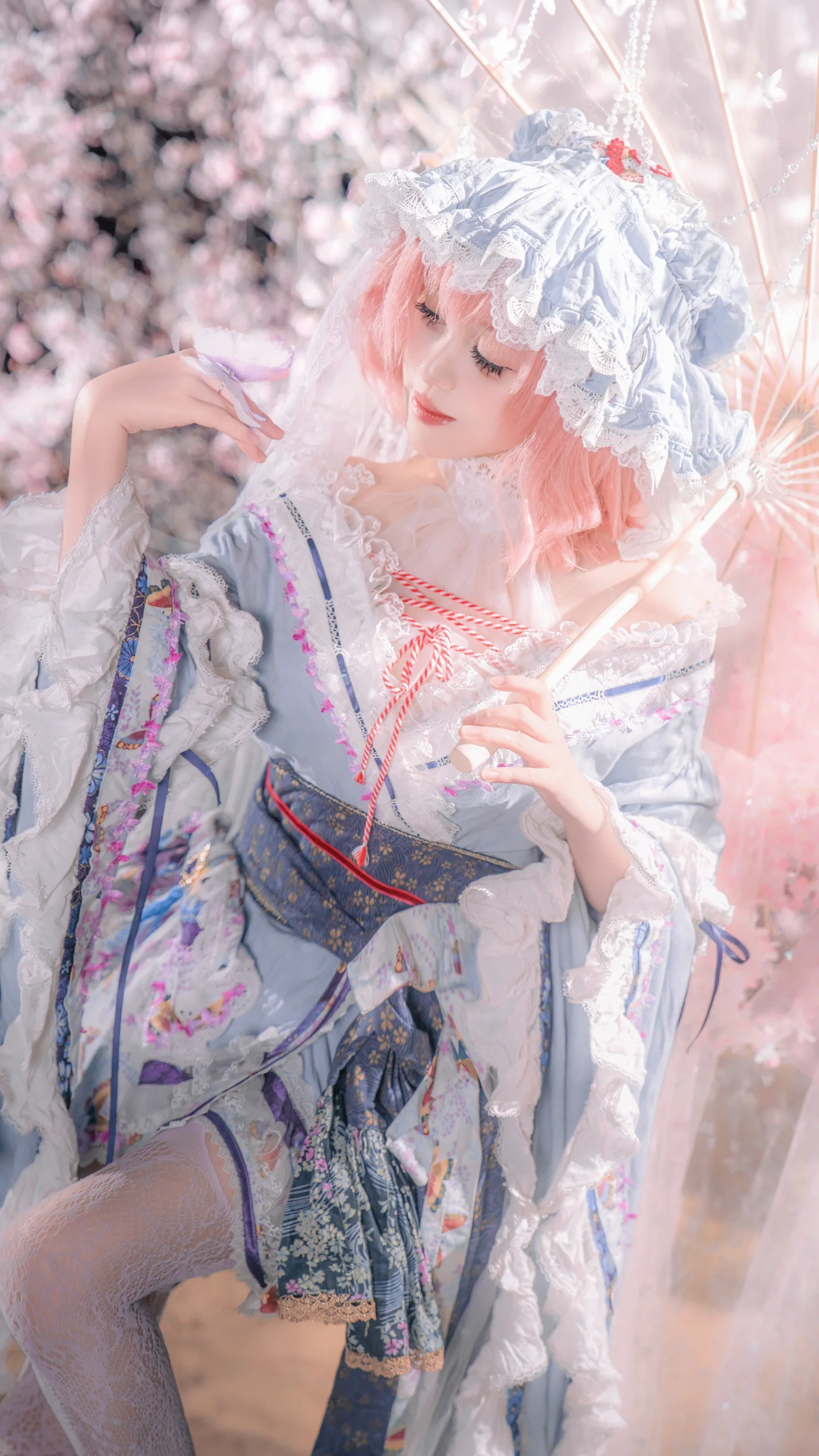 【西行寺幽幽子cos】东方Project夜樱下的幽华之蕾 - 第 1 张