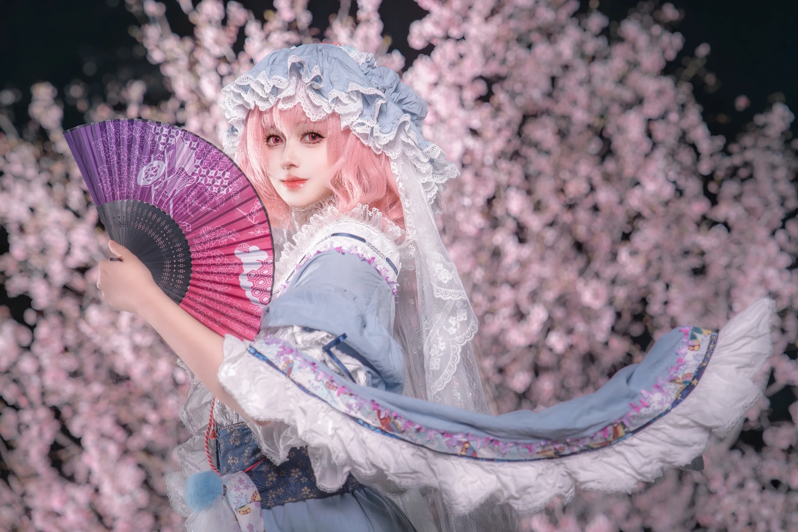 【西行寺幽幽子cos】东方Project夜樱下的幽华之蕾 - 第 4 张