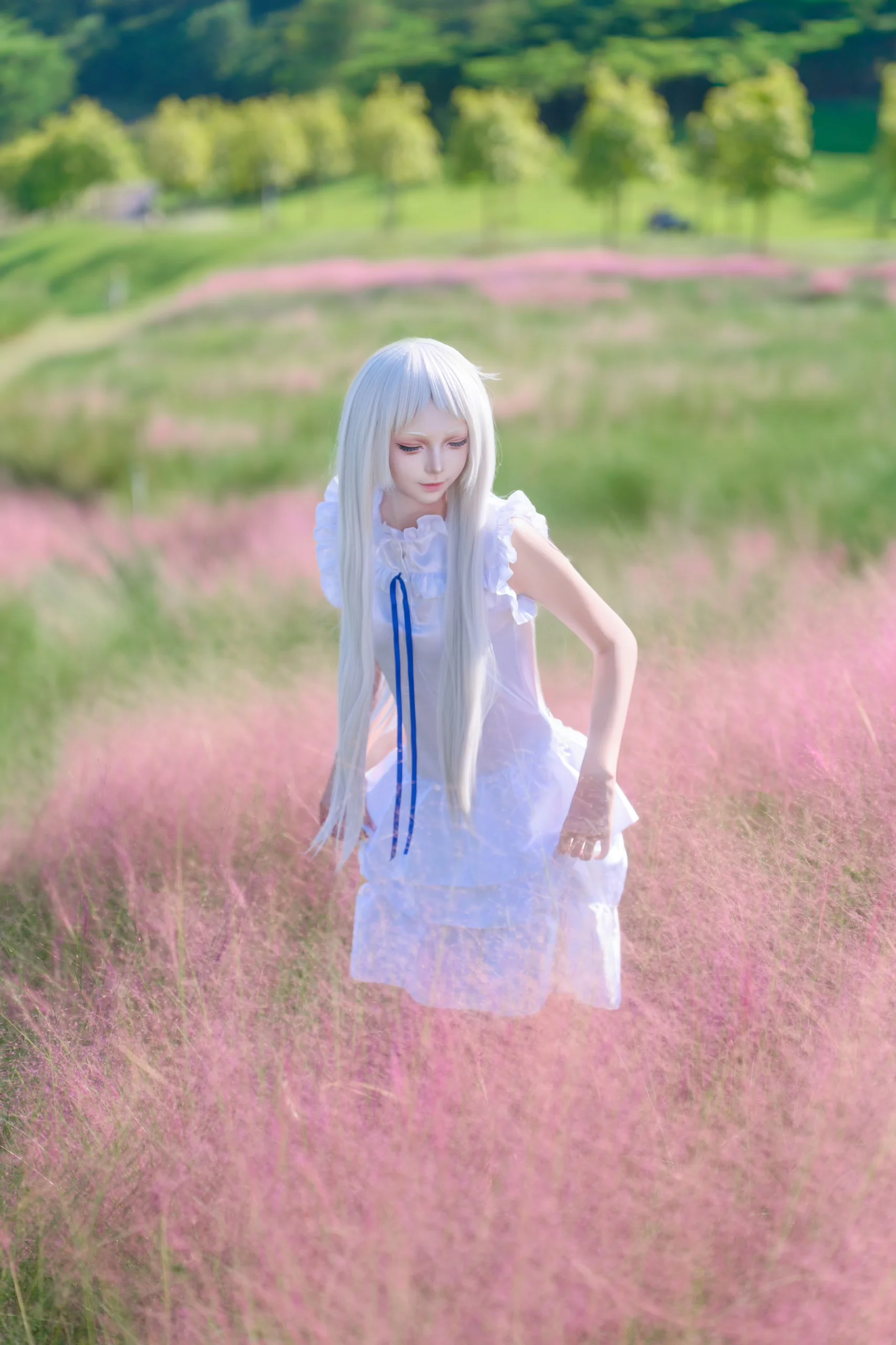 面码cos 未闻花名，在粉色花海里找到你了 - 第 1 张