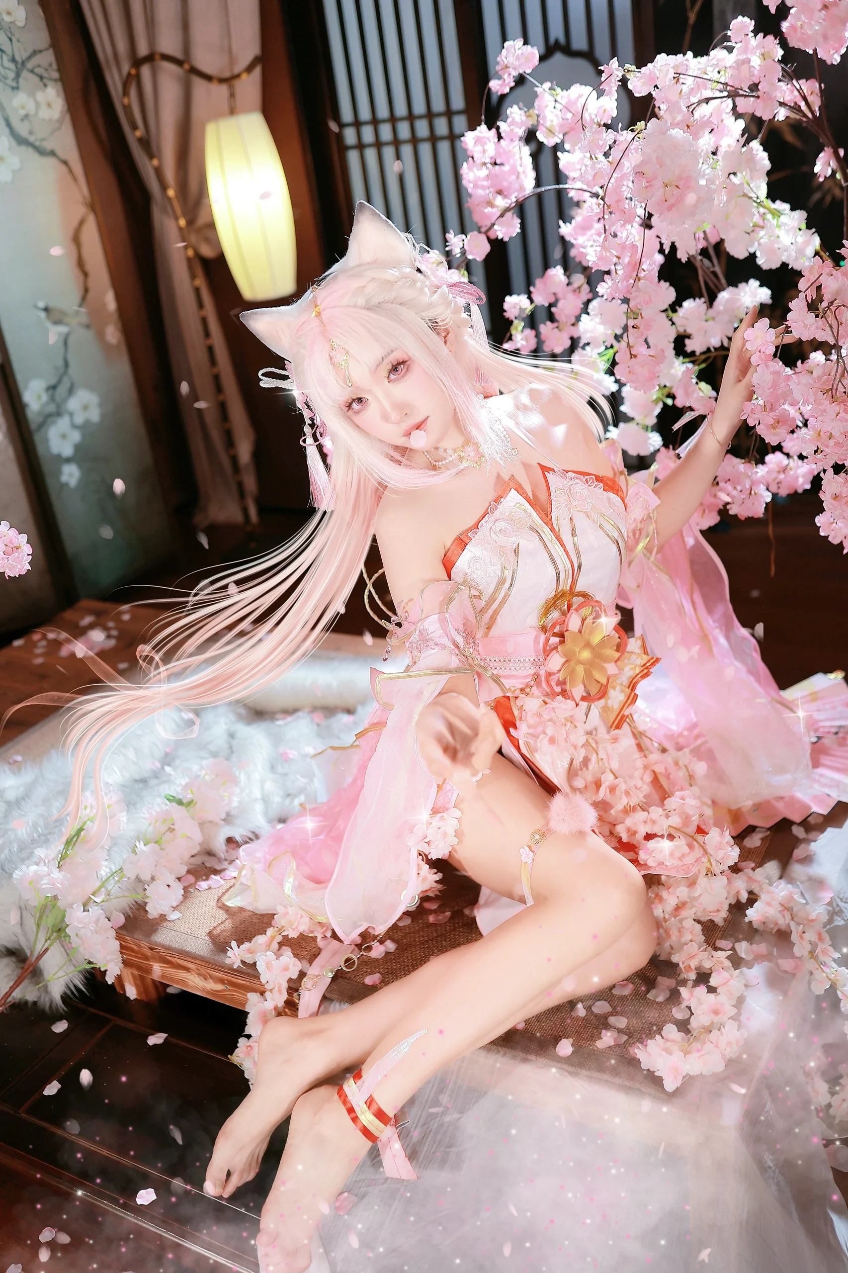 【土御门胡桃cos】永劫无间樱云天女，春樱下的狐灵少女 - 第 1 张
