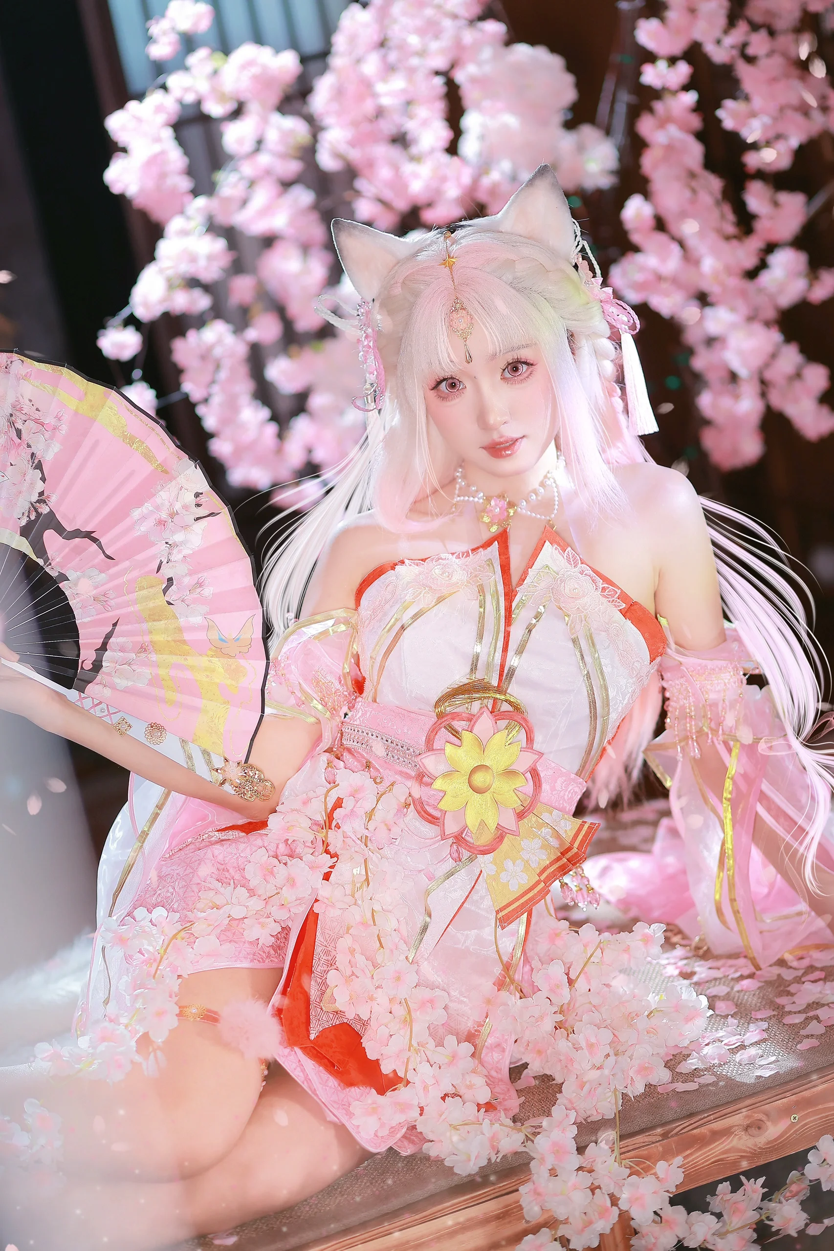 【土御门胡桃cos】永劫无间樱云天女，春樱下的狐灵少女 - 第 4 张