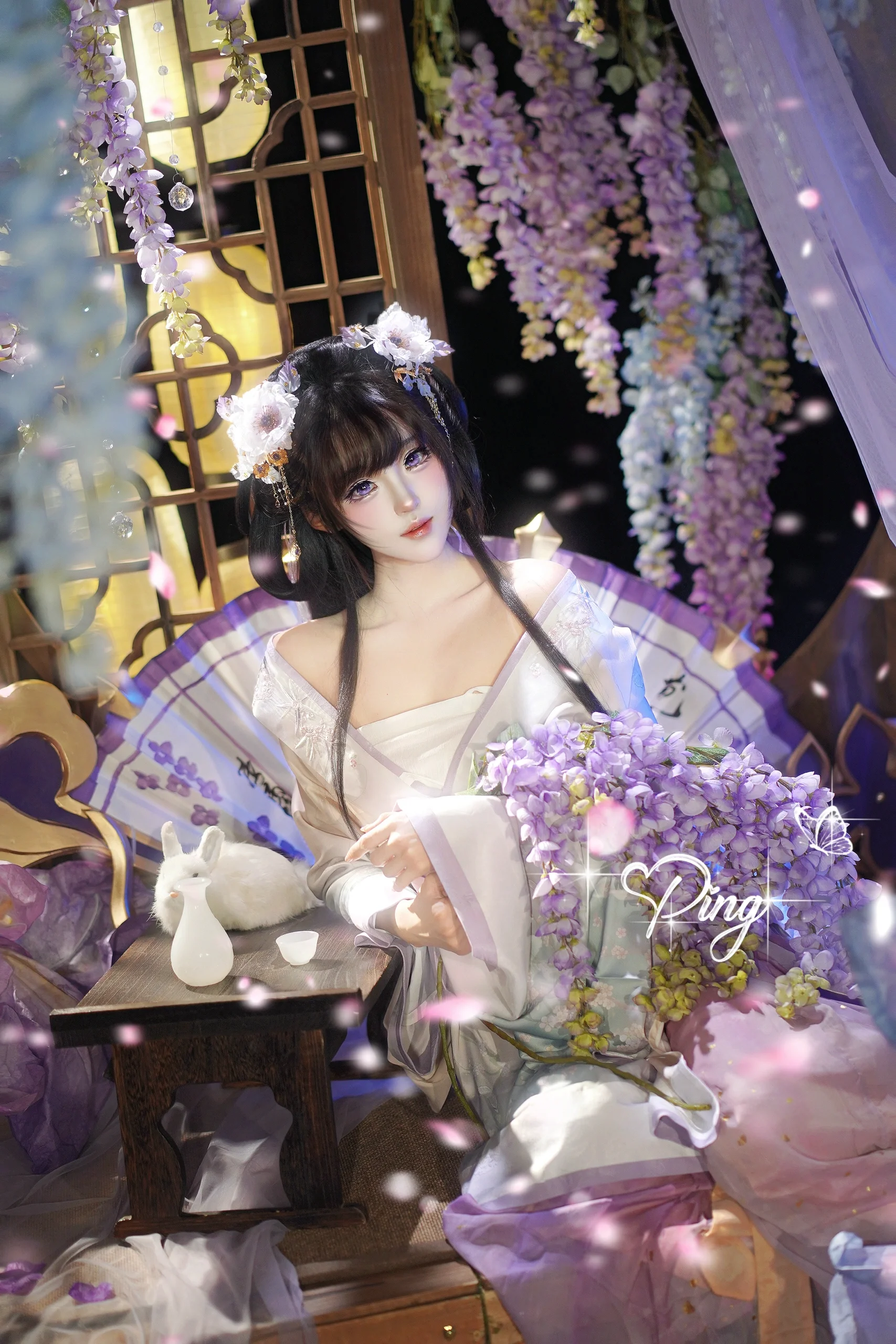 【小乔cos】王者荣耀丁香结私设：紫藤花下的一抹仙气 - 第 1 张