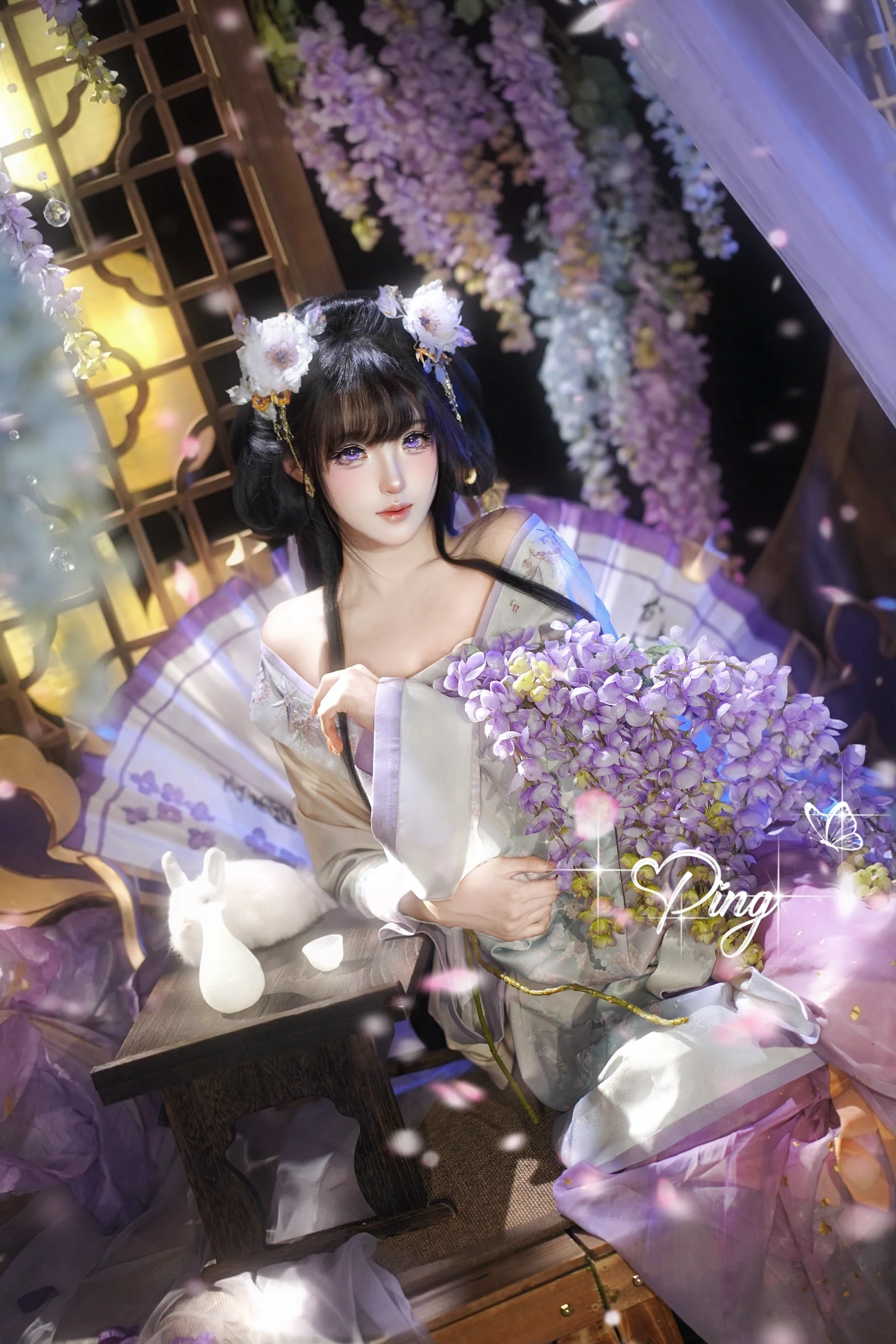 【小乔cos】王者荣耀丁香结私设：紫藤花下的一抹仙气 - 第 2 张