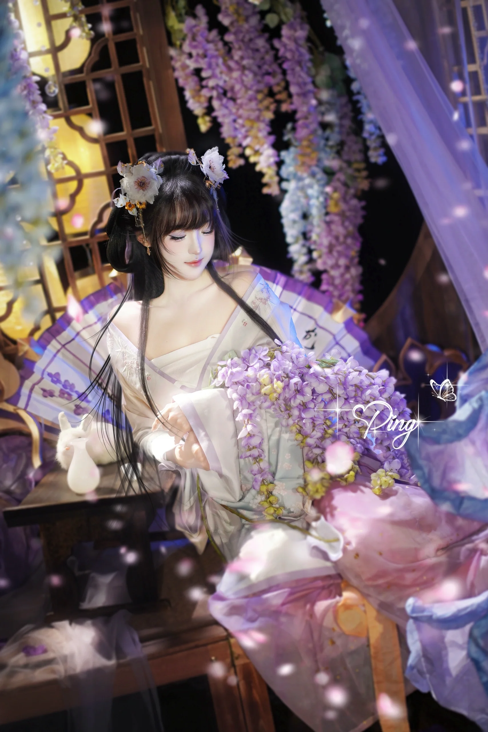 【小乔cos】王者荣耀丁香结私设：紫藤花下的一抹仙气 - 第 3 张
