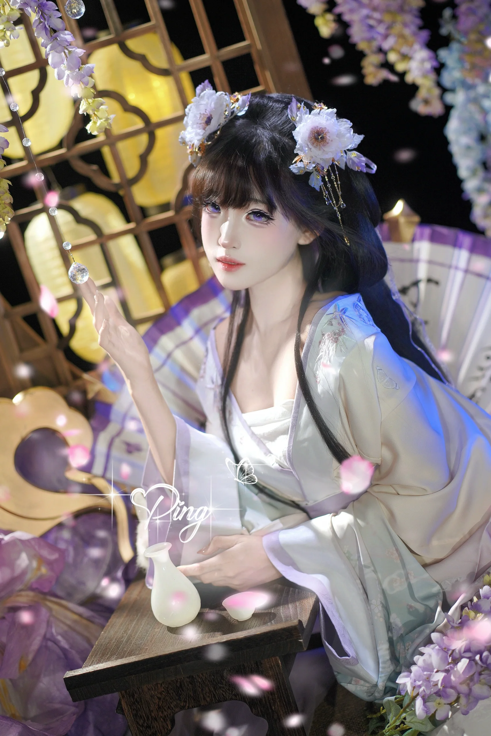 【小乔cos】王者荣耀丁香结私设：紫藤花下的一抹仙气 - 第 6 张