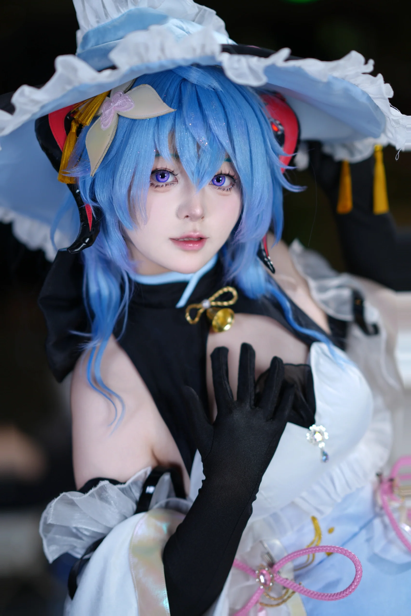 【甘雨cos】甘雨小魔女造型，蓝发紫瞳的夏日魔法 - 第 2 张