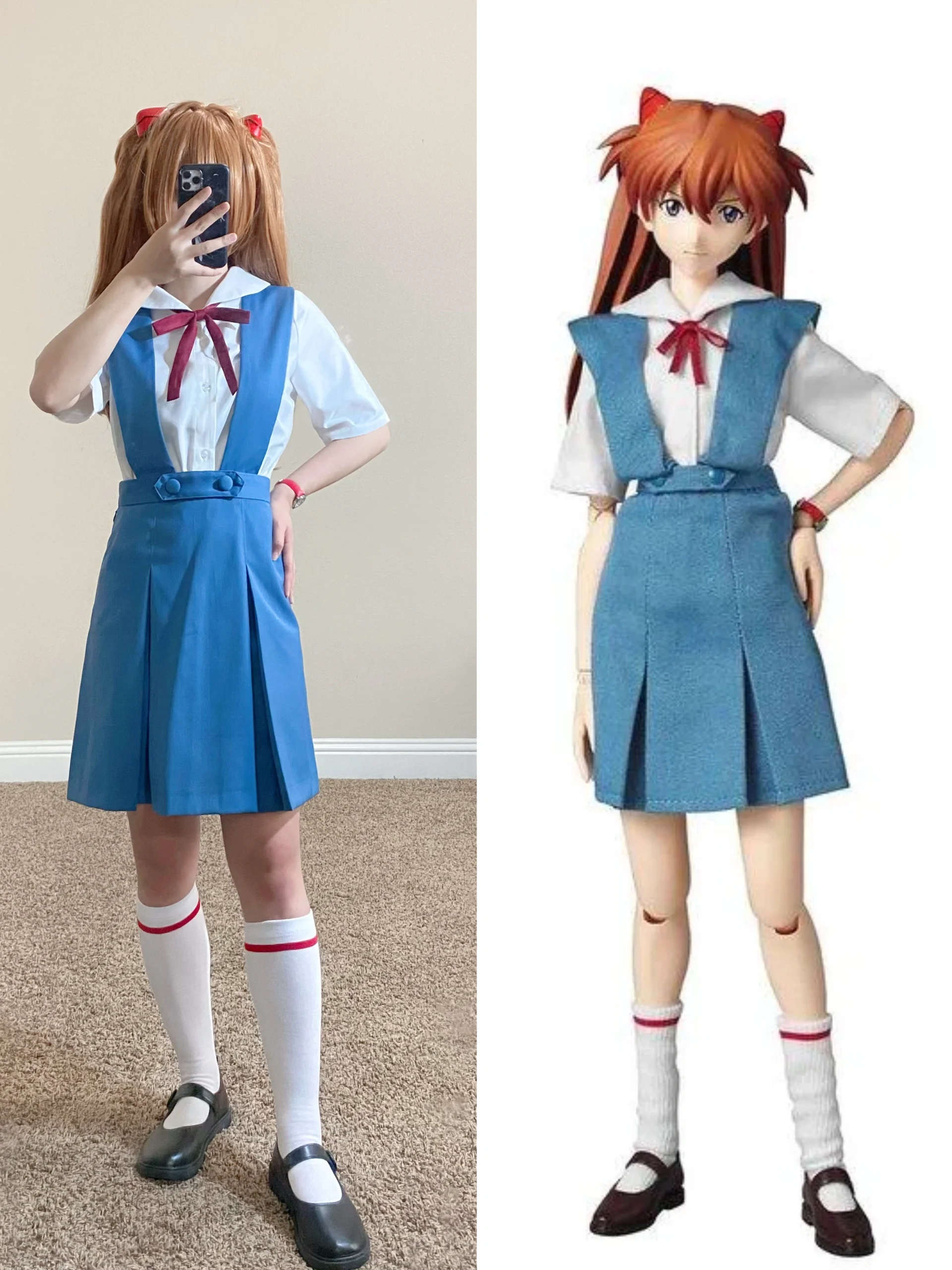 【明日香cos】新世纪福音战士校服试穿，刘海修到颧骨的纠结历程 - 第 2 张