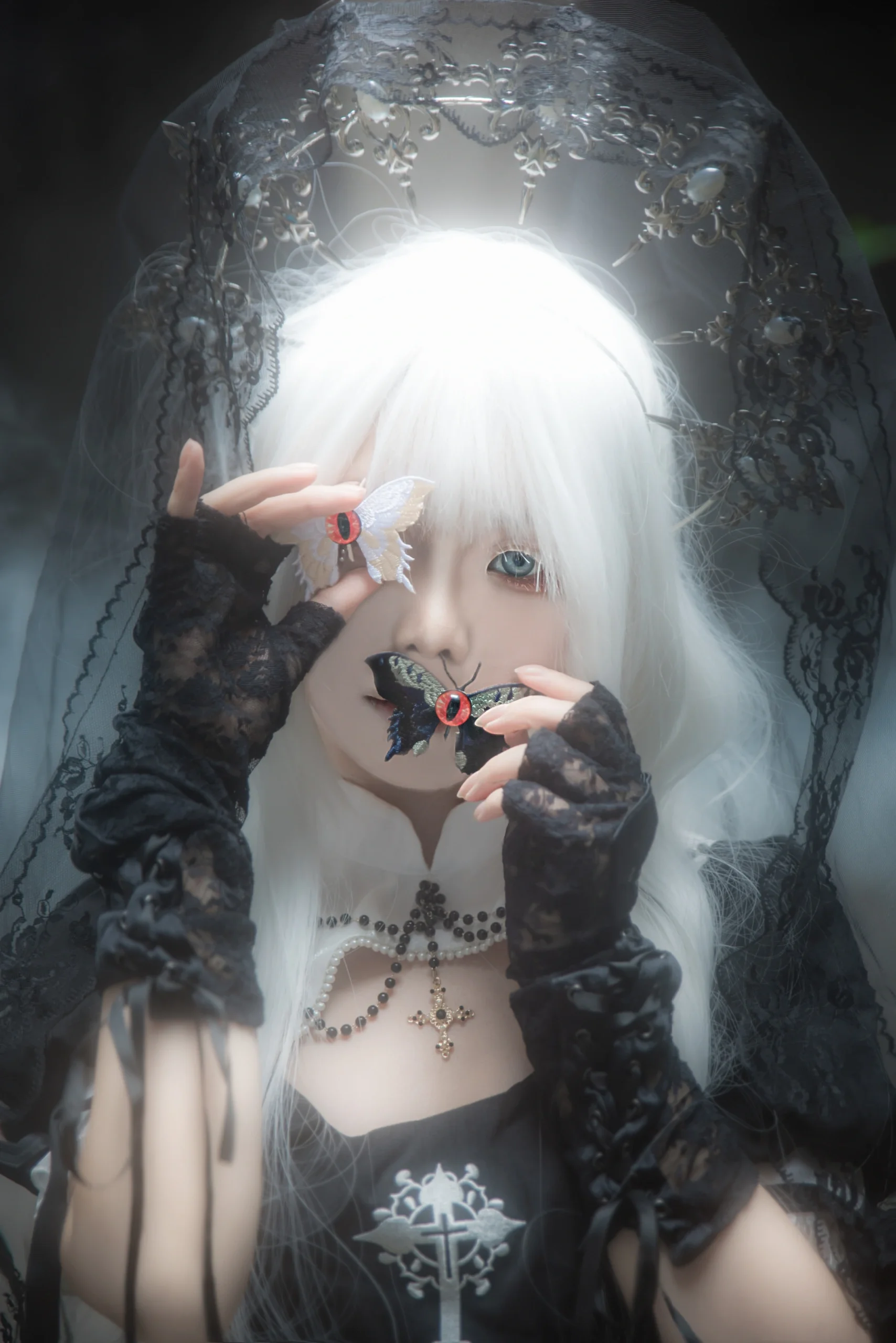 【哥特lolita】废墟里的亡灵祷告，黑白光影中的静谧仪式 - 第 2 张