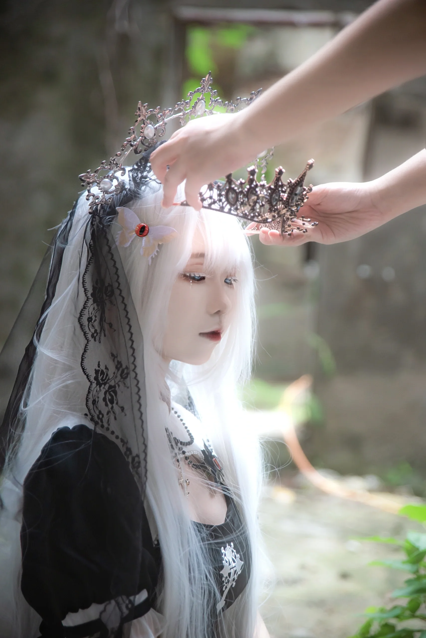 【哥特lolita】废墟里的亡灵祷告，黑白光影中的静谧仪式 - 第 3 张