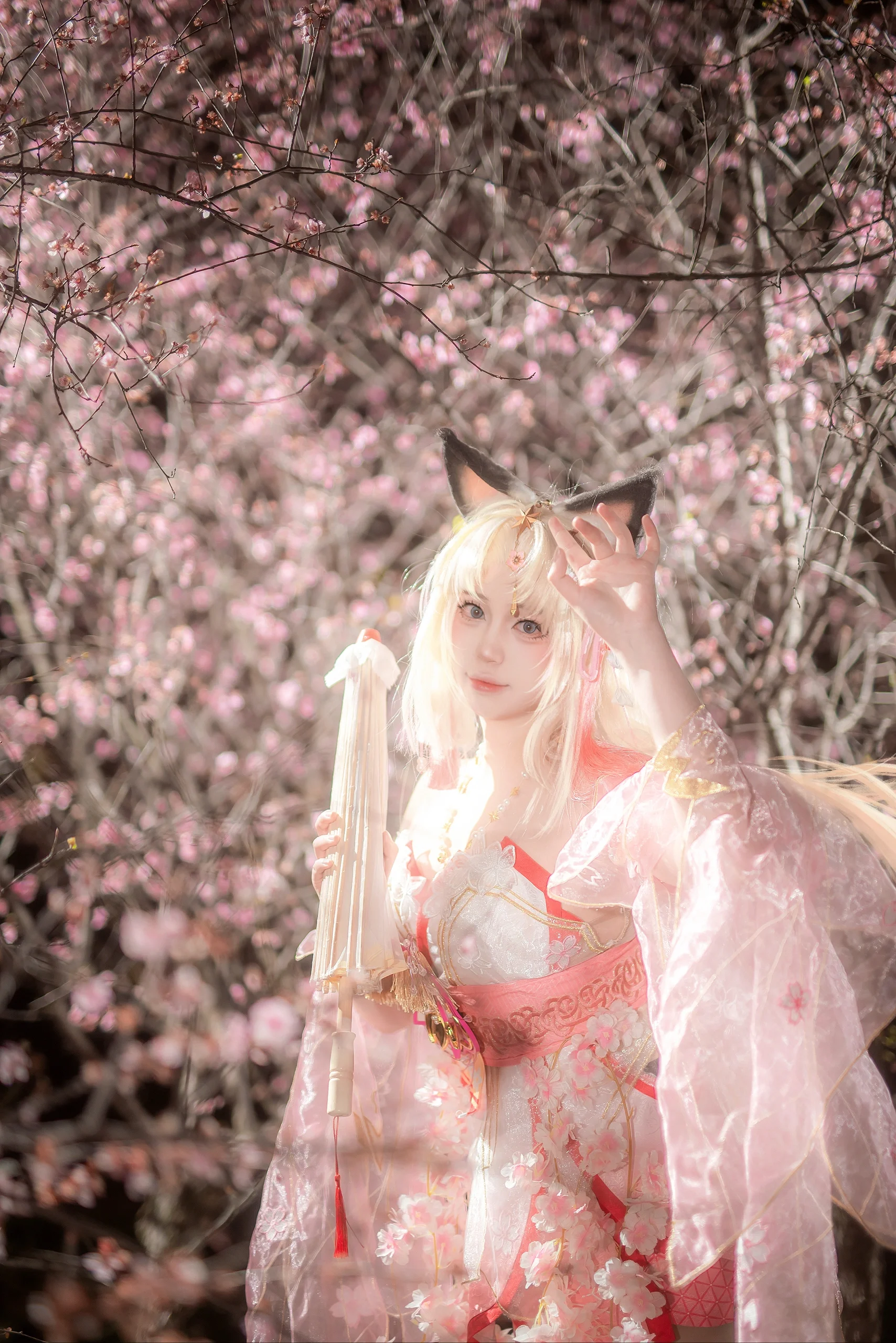 【胡桃cos】永劫无间夜樱氛围感写真