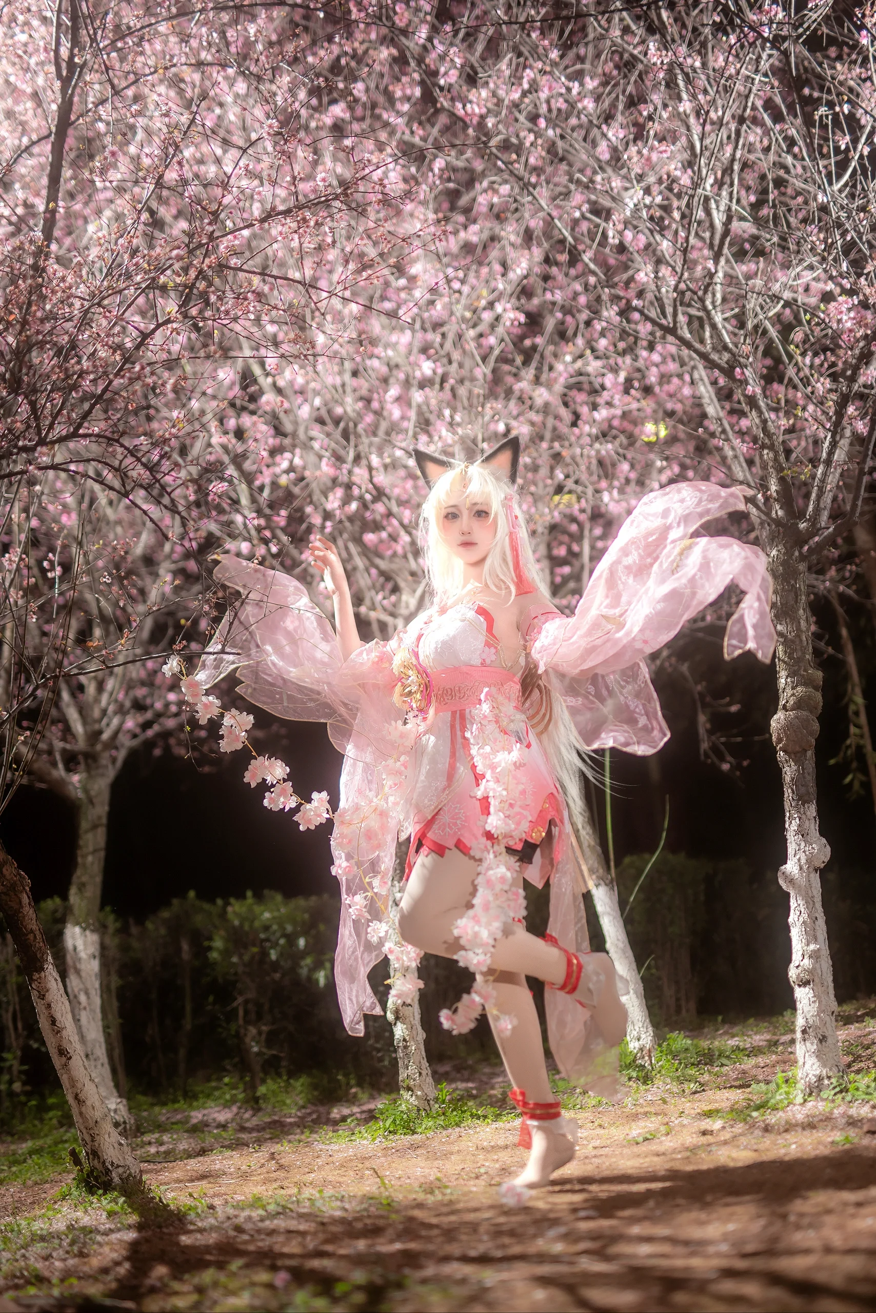 【胡桃cos】永劫无间夜樱氛围感写真 - 第 7 张