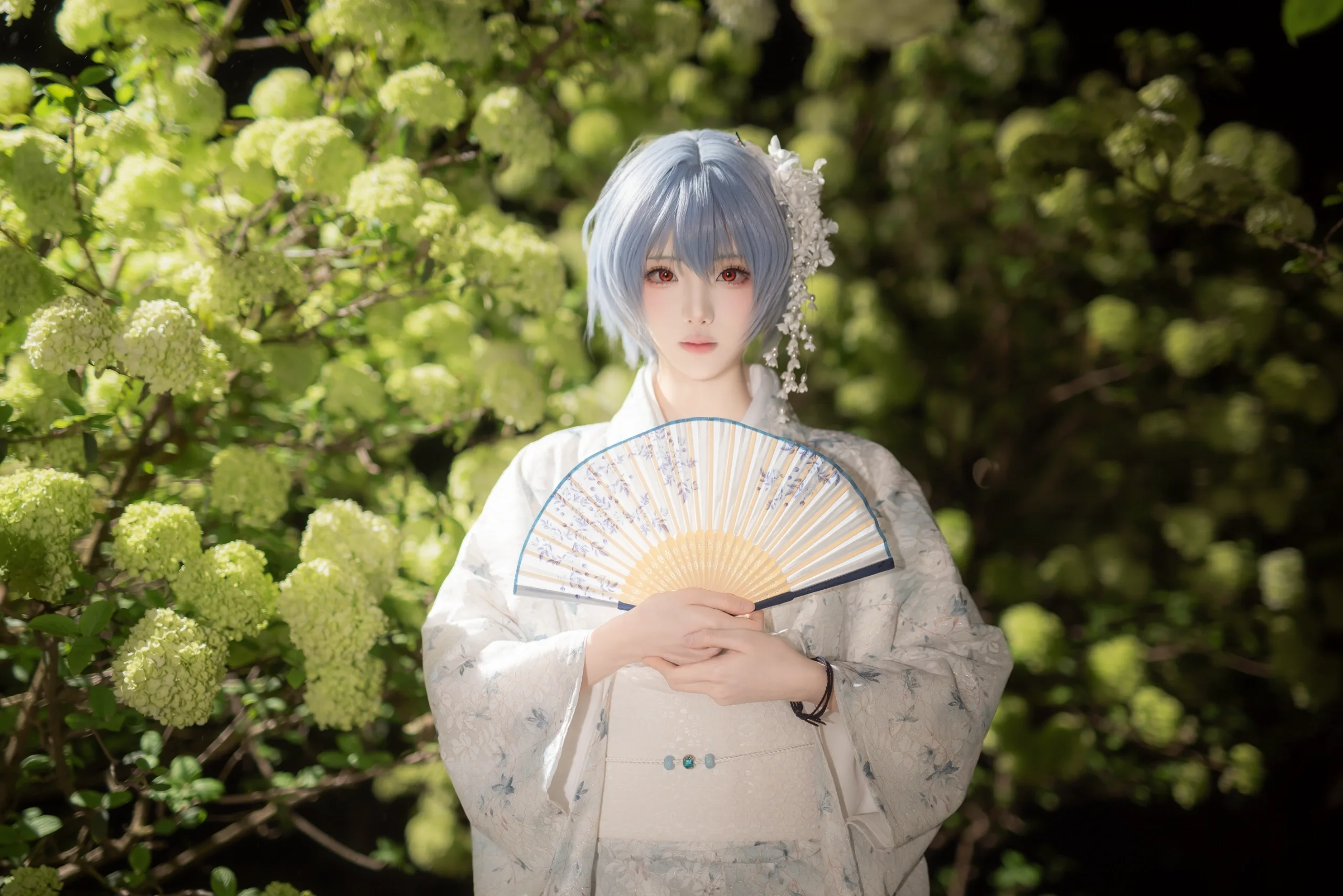 【绫波丽cos】雨夜虎溪，和服绣球与EVA的静谧 - 第 2 张
