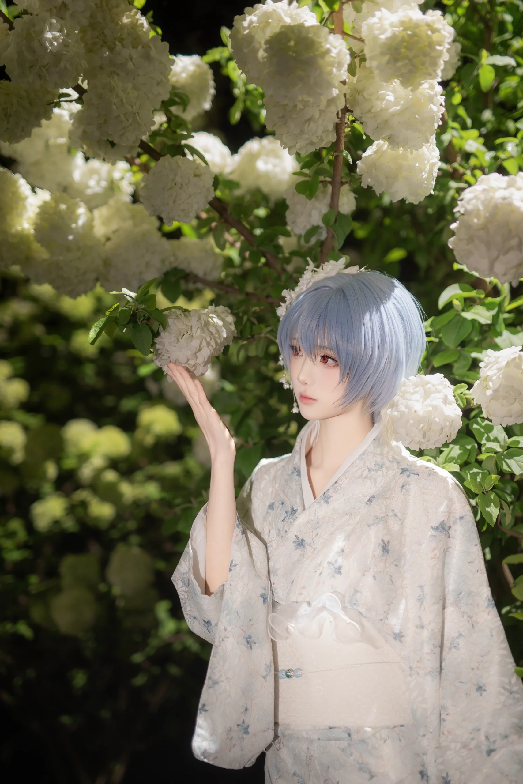 【绫波丽cos】雨夜虎溪，和服绣球与EVA的静谧 - 第 3 张