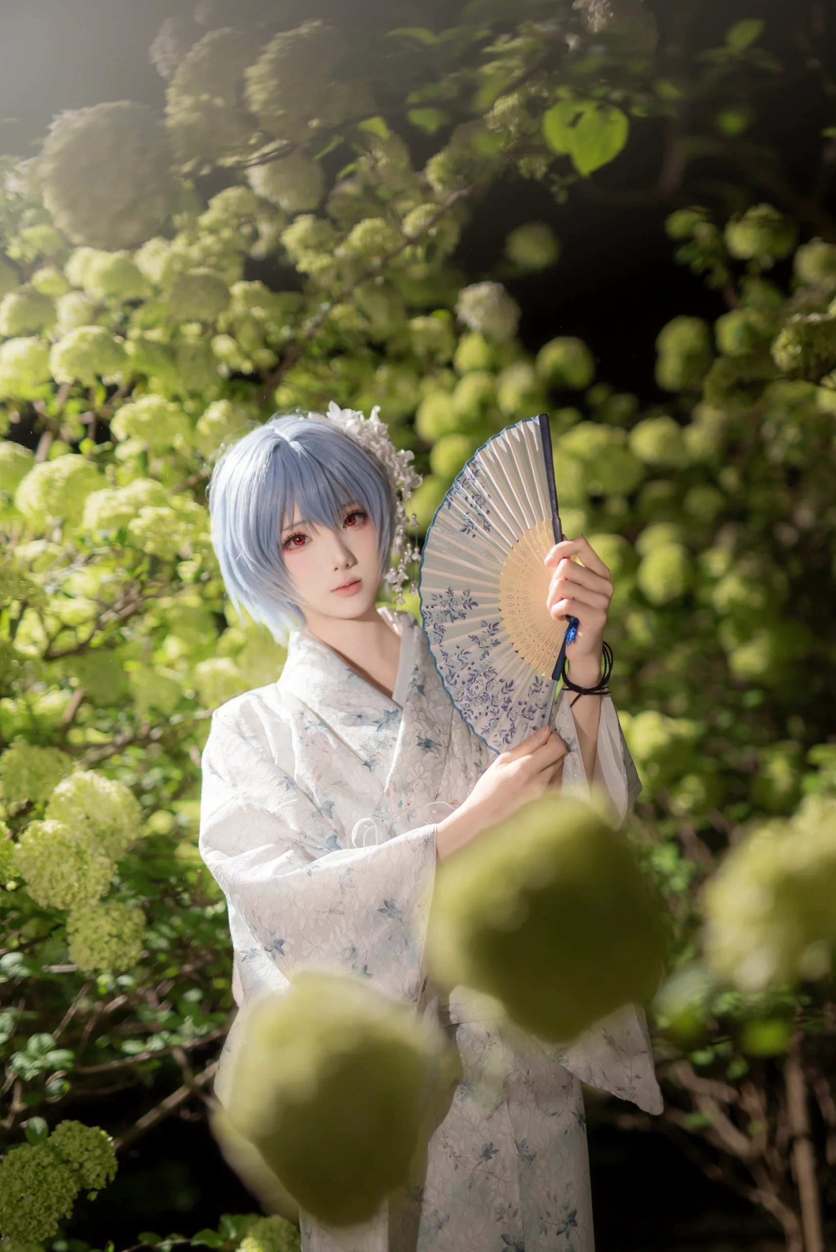 【绫波丽cos】雨夜虎溪，和服绣球与EVA的静谧 - 第 8 张