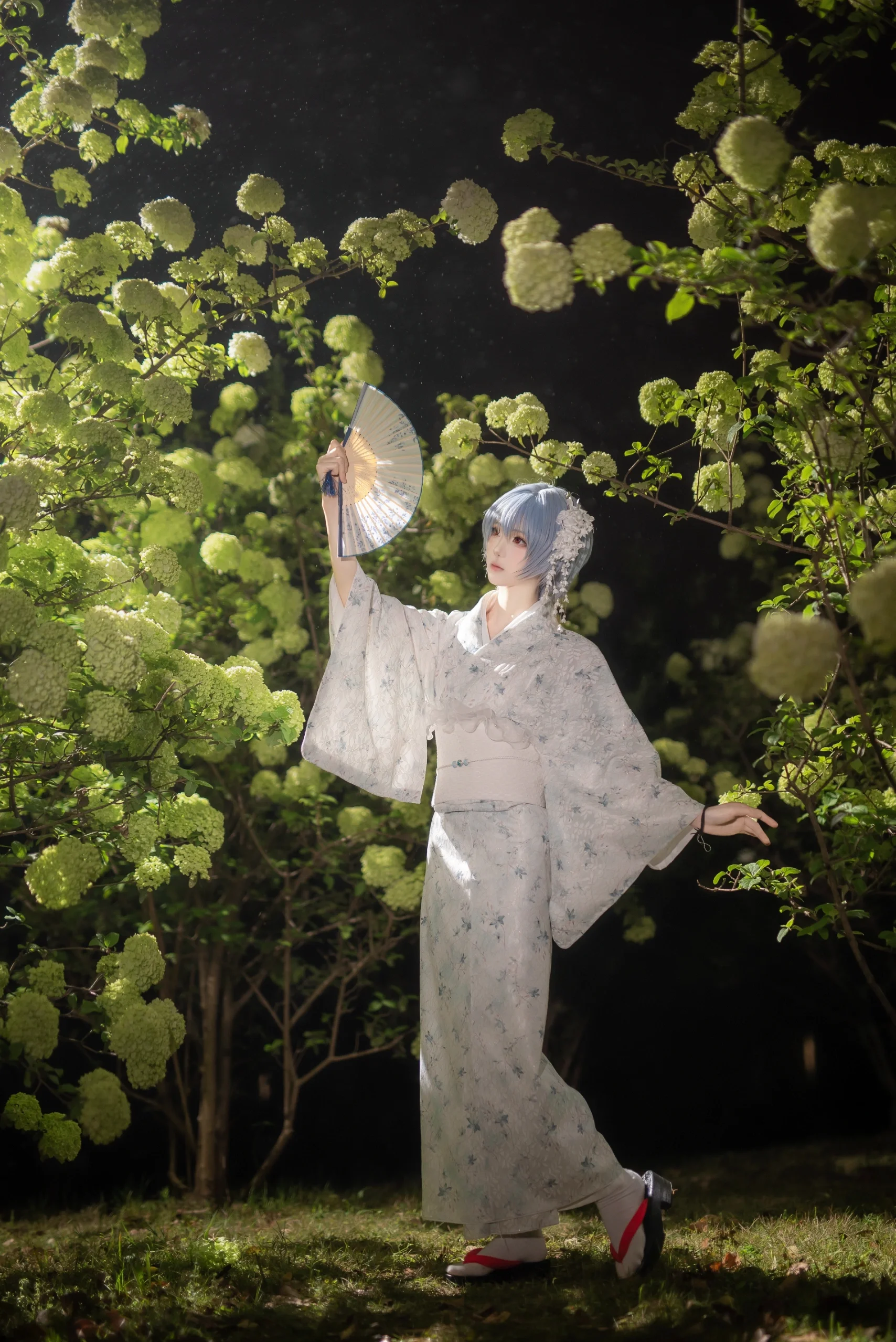 【绫波丽cos】雨夜虎溪，和服绣球与EVA的静谧 - 第 9 张