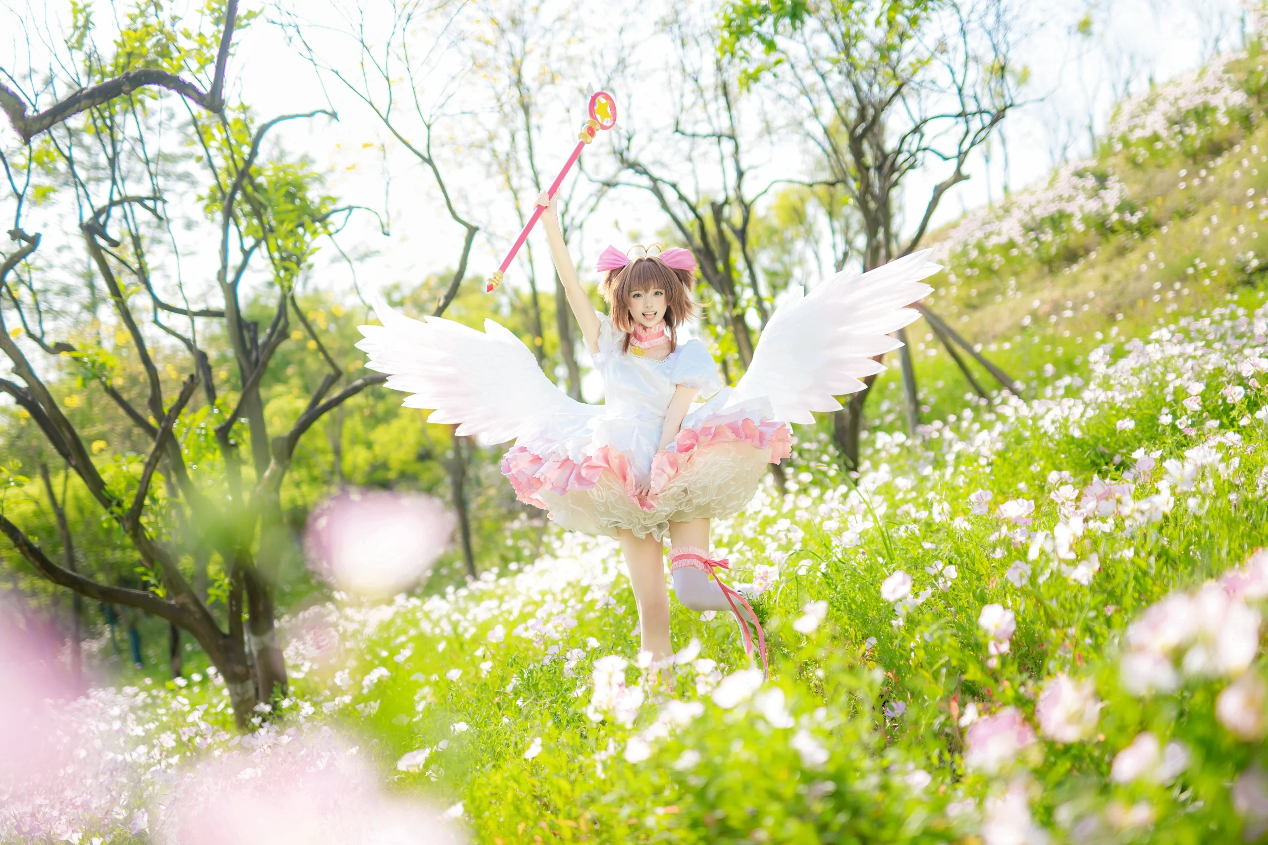 【木之本樱cos】竹溪河的月见草与D850的古早直出感