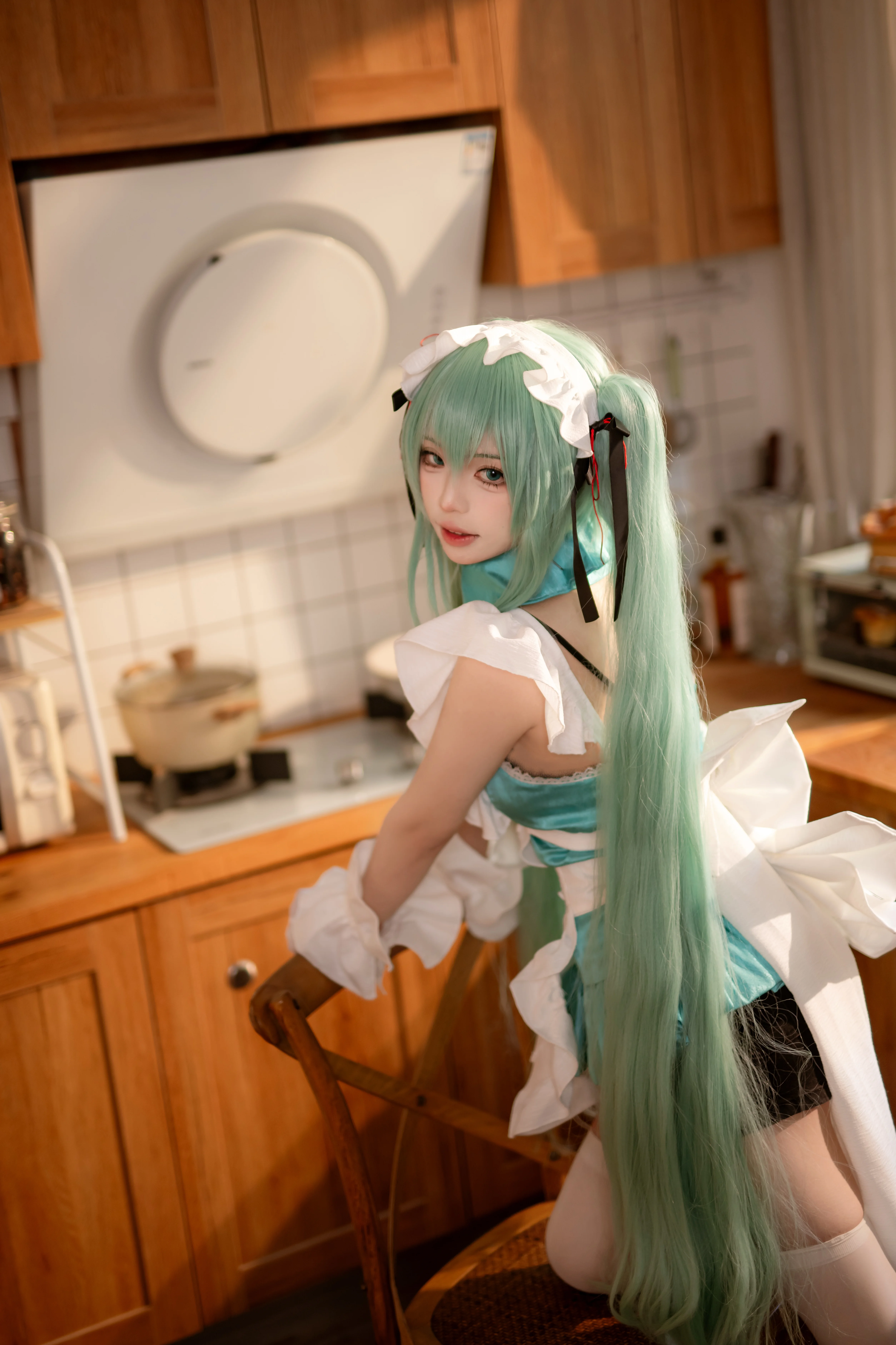 【初音未来cos】把厨房变成魔法阵，日常女仆初音营业 - 第 8 张