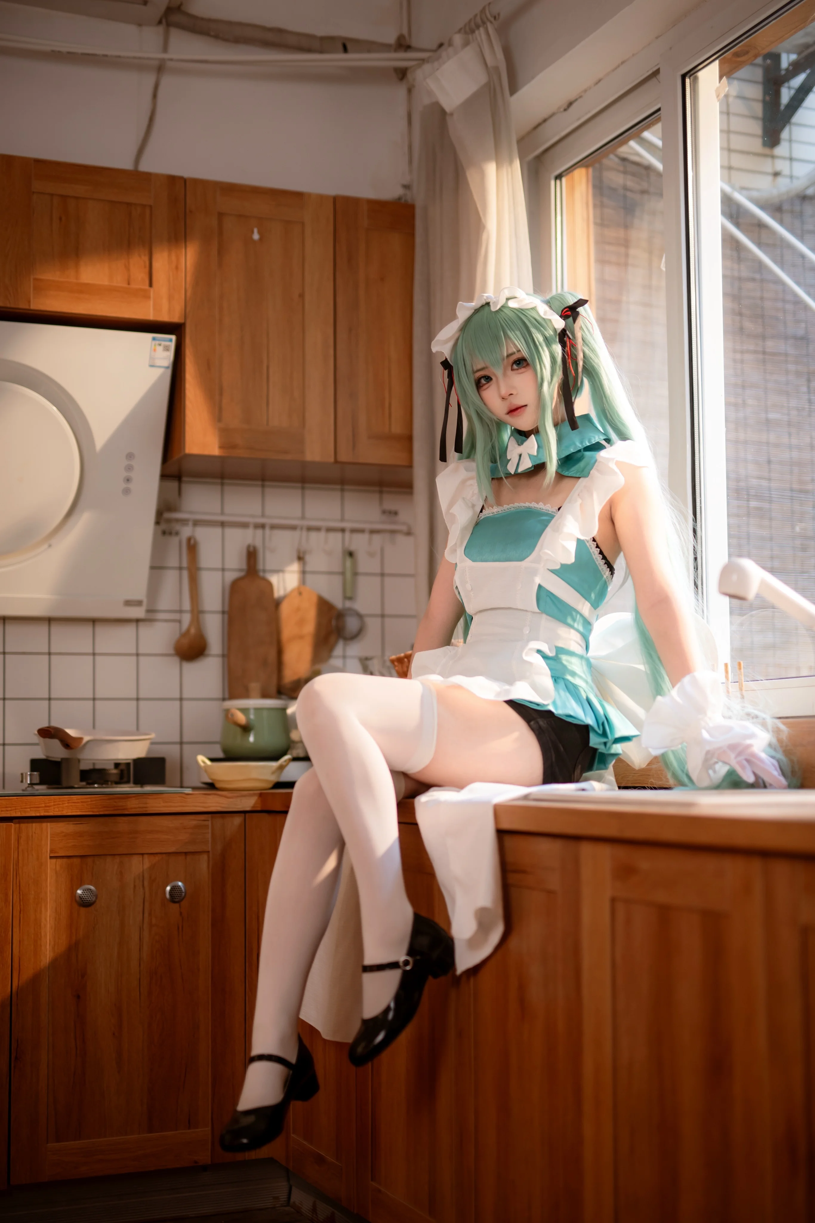【初音未来cos】把厨房变成魔法阵，日常女仆初音营业 - 第 9 张