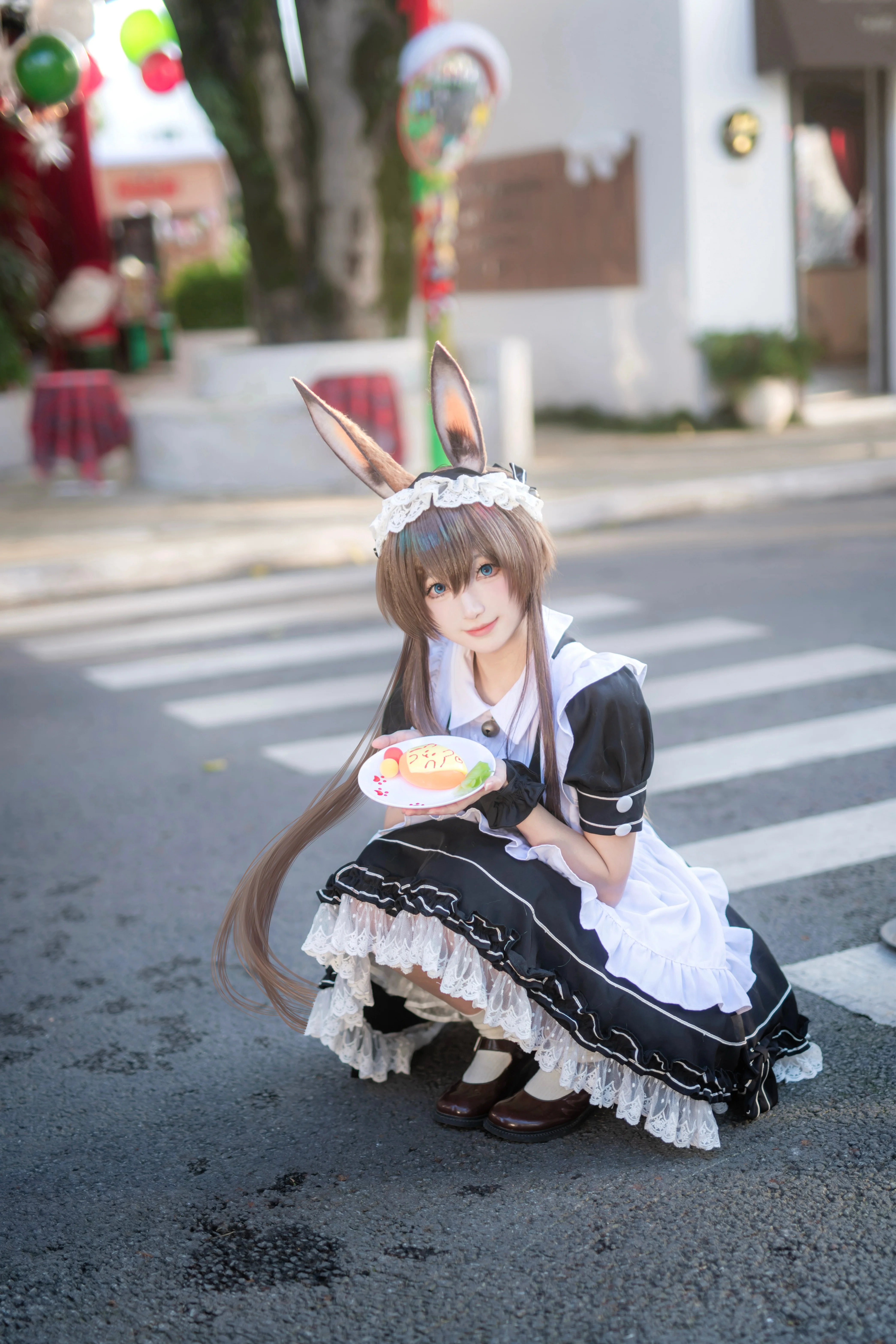 【アーミヤ コスプレ】アークナイツ外勤任務、街角のメイドバニーちゃん営業中♪ - 5 枚目