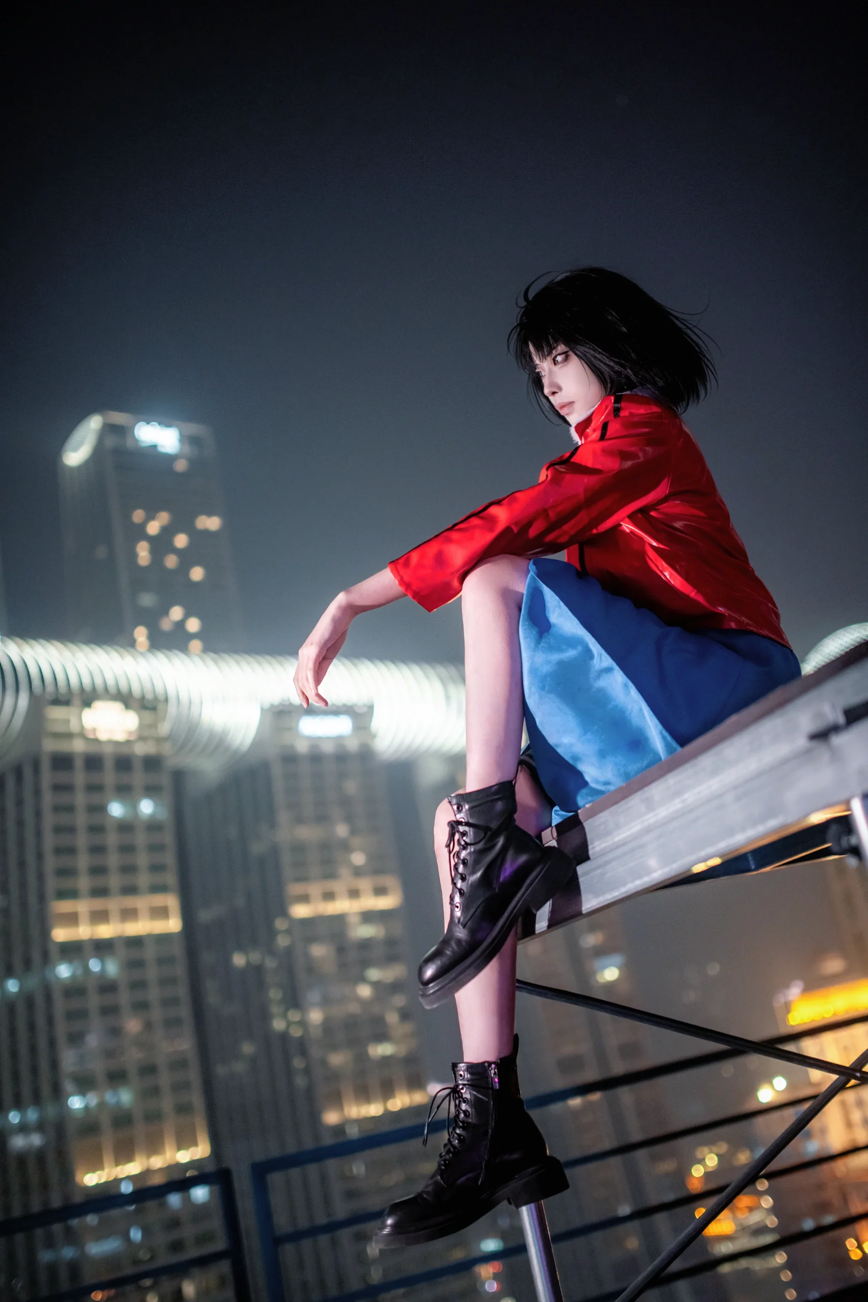 【两仪式cos】空之境界的夜晚，天台与风的交错