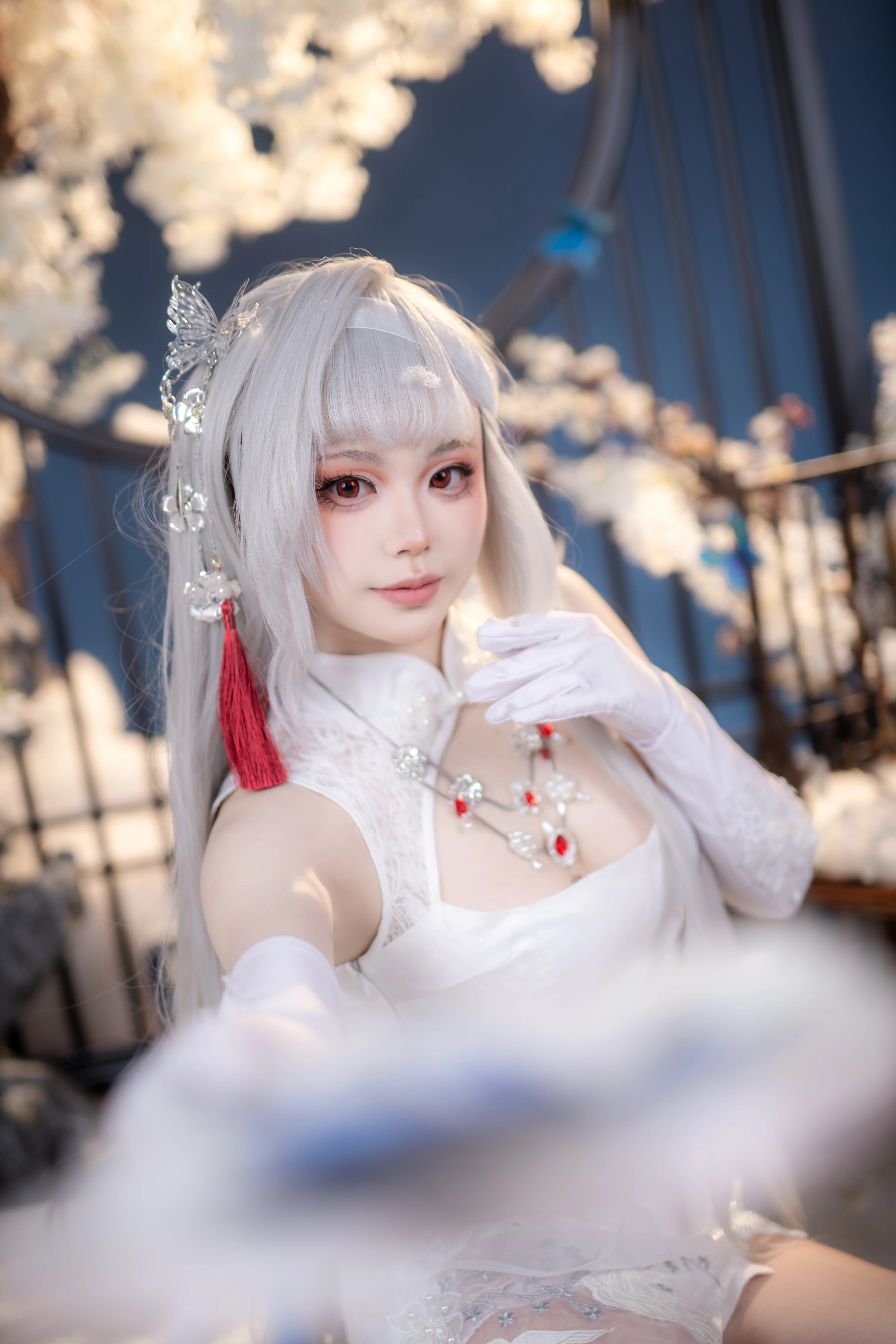 【神罚cos】胜利女神旗袍造型，纯白与中式古典的碰撞 - 第 2 张