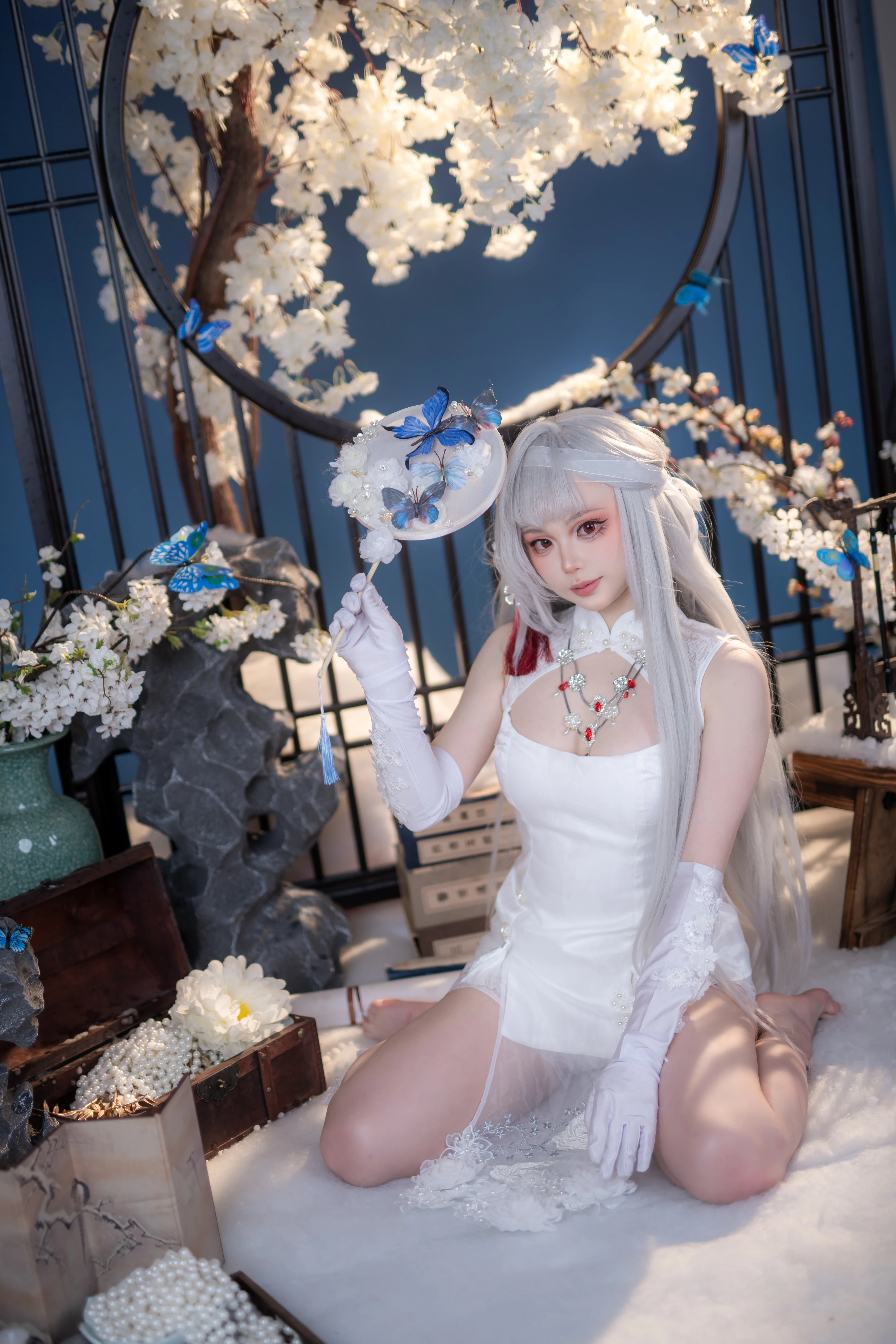【神罚cos】胜利女神旗袍造型，纯白与中式古典的碰撞