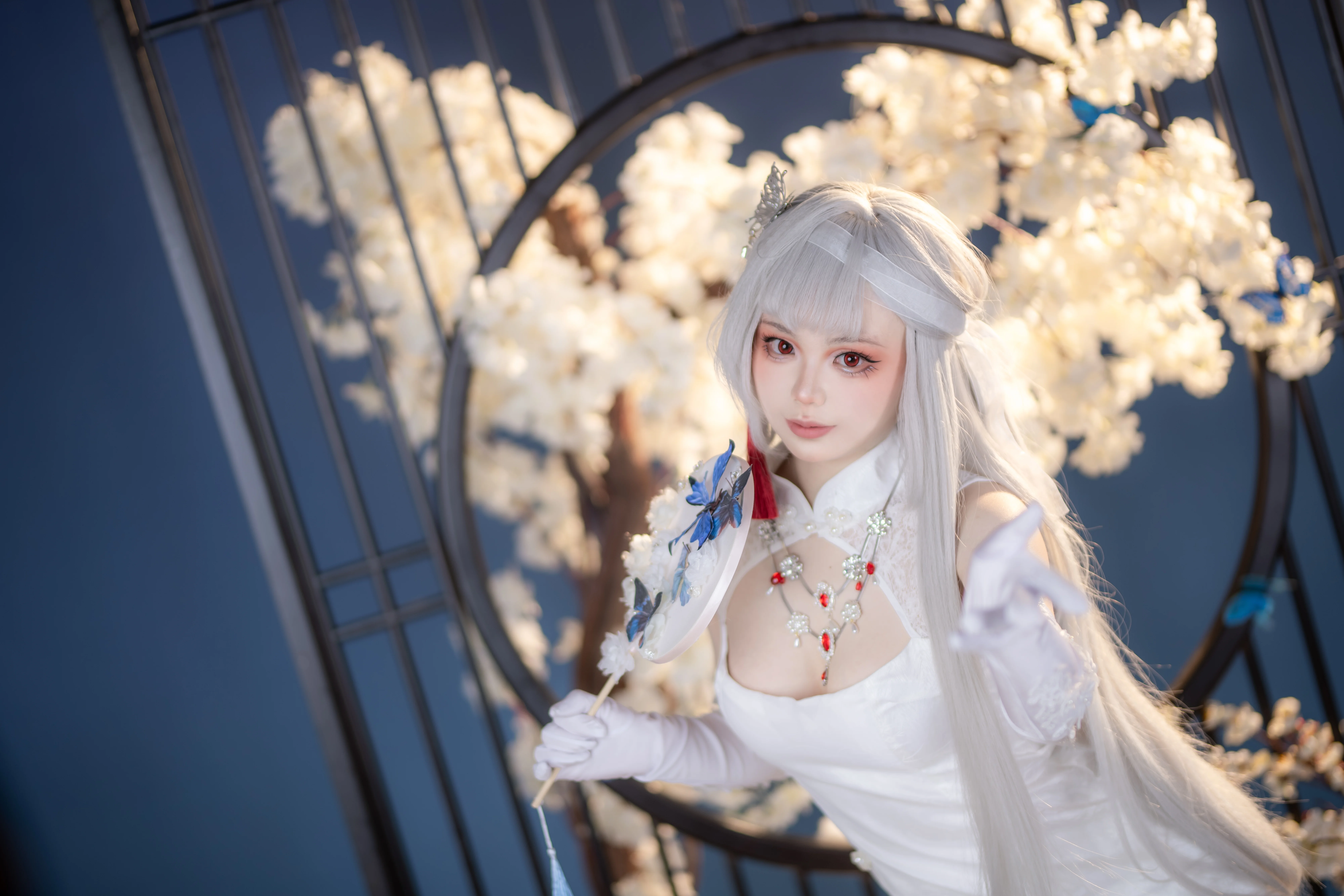 【神罚cos】胜利女神旗袍造型，纯白与中式古典的碰撞 - 第 6 张
