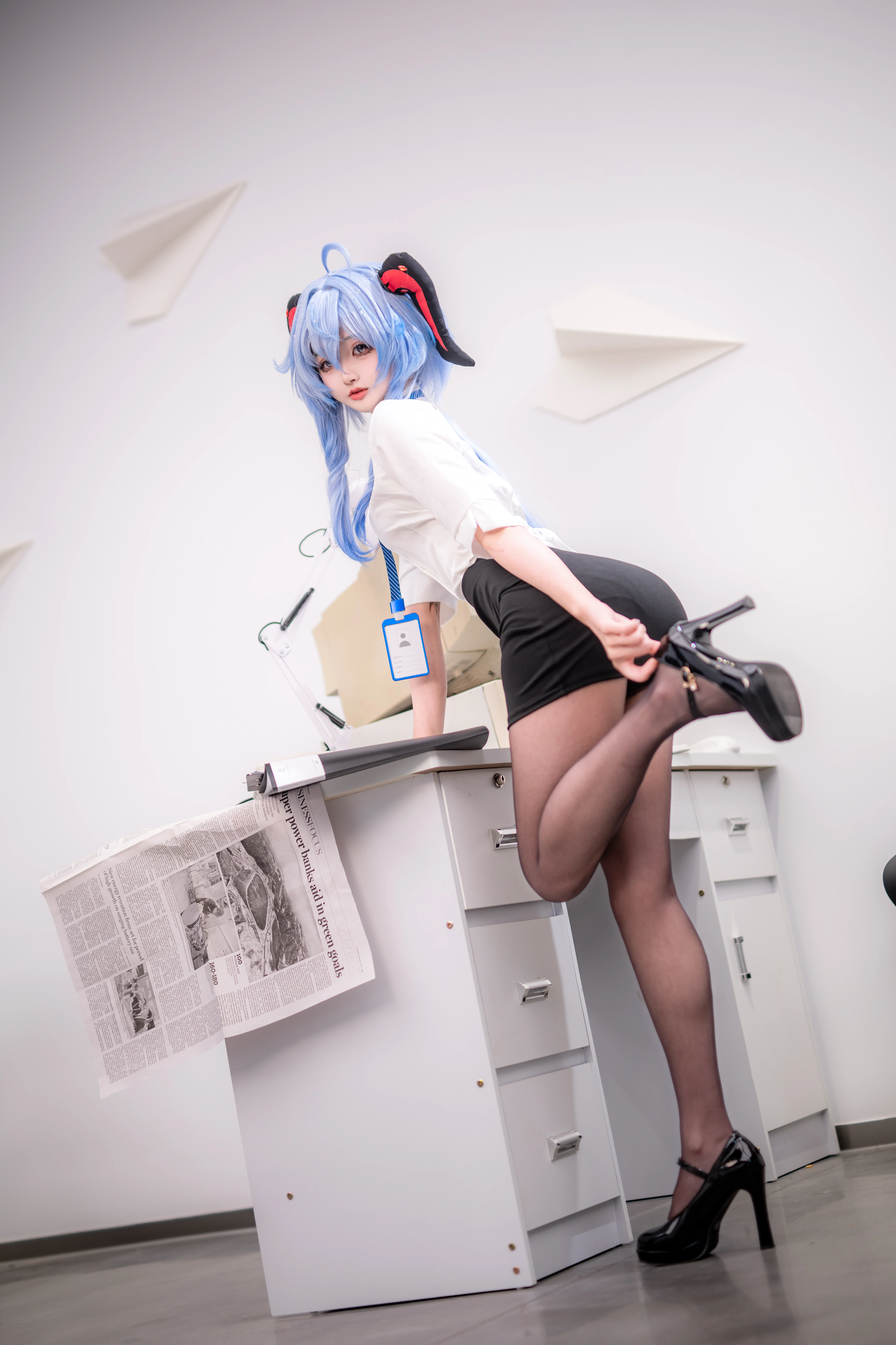 【甘雨cos】璃月秘书的加班日常，报表和黑丝一个都不能少