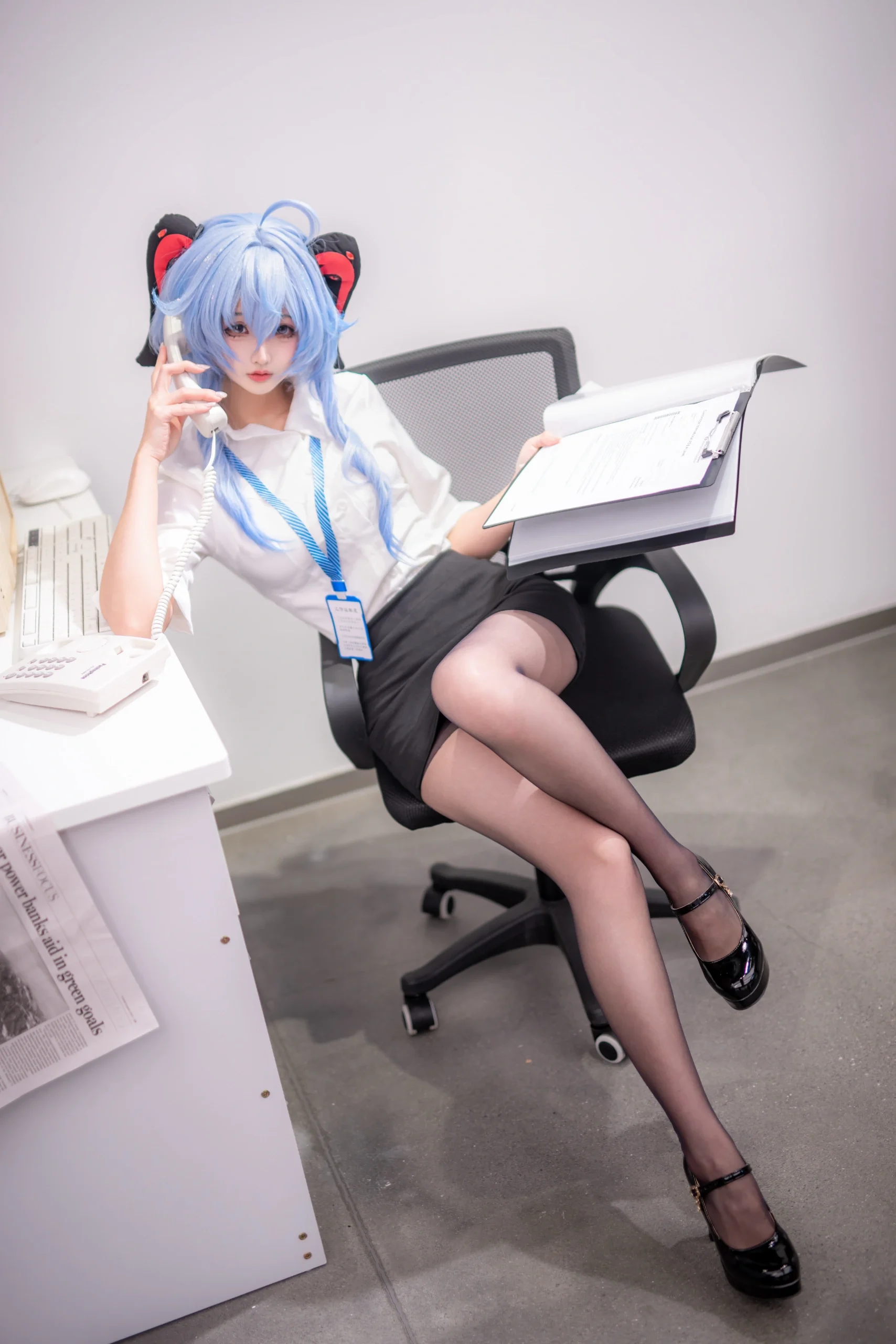 【甘雨cos】璃月秘书的加班日常，报表和黑丝一个都不能少 - 第 8 张
