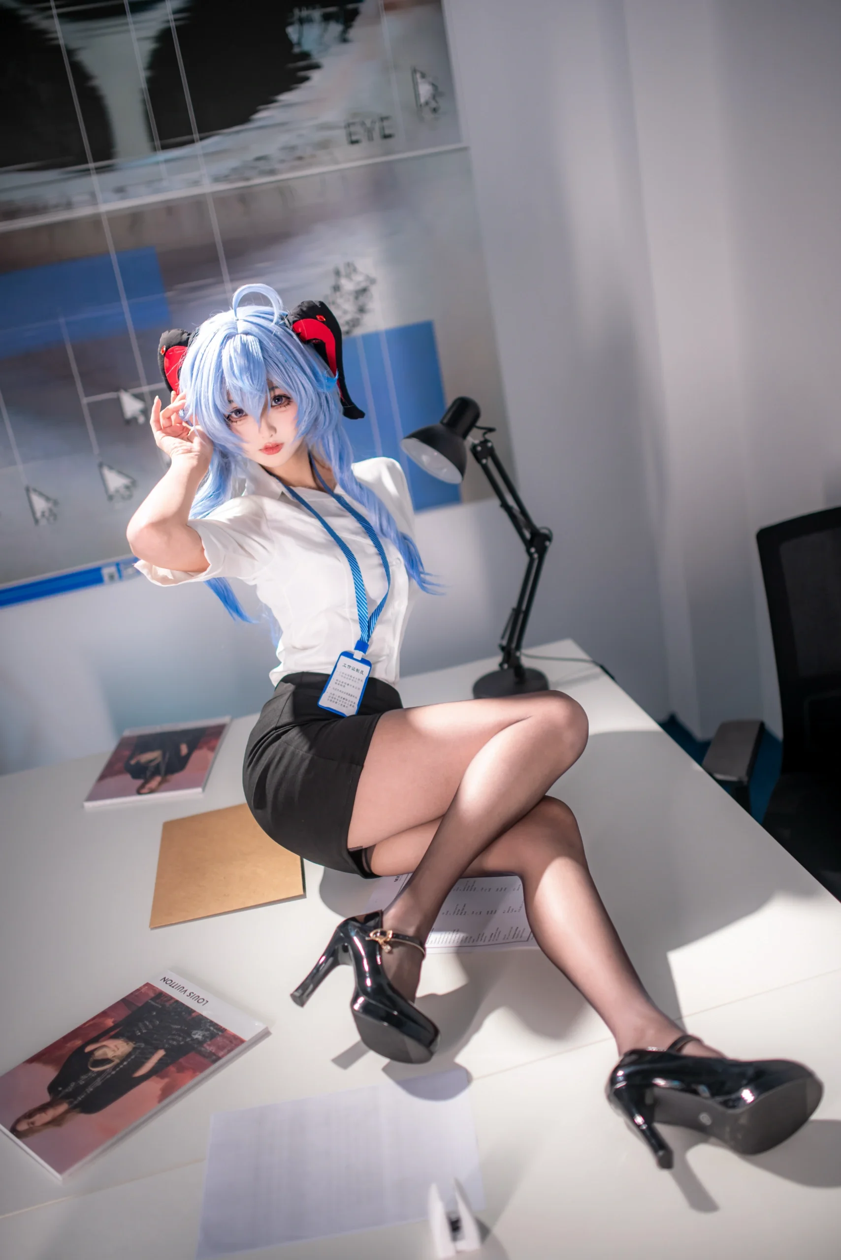 【甘雨cos】璃月秘书的加班日常，报表和黑丝一个都不能少 - 第 9 张