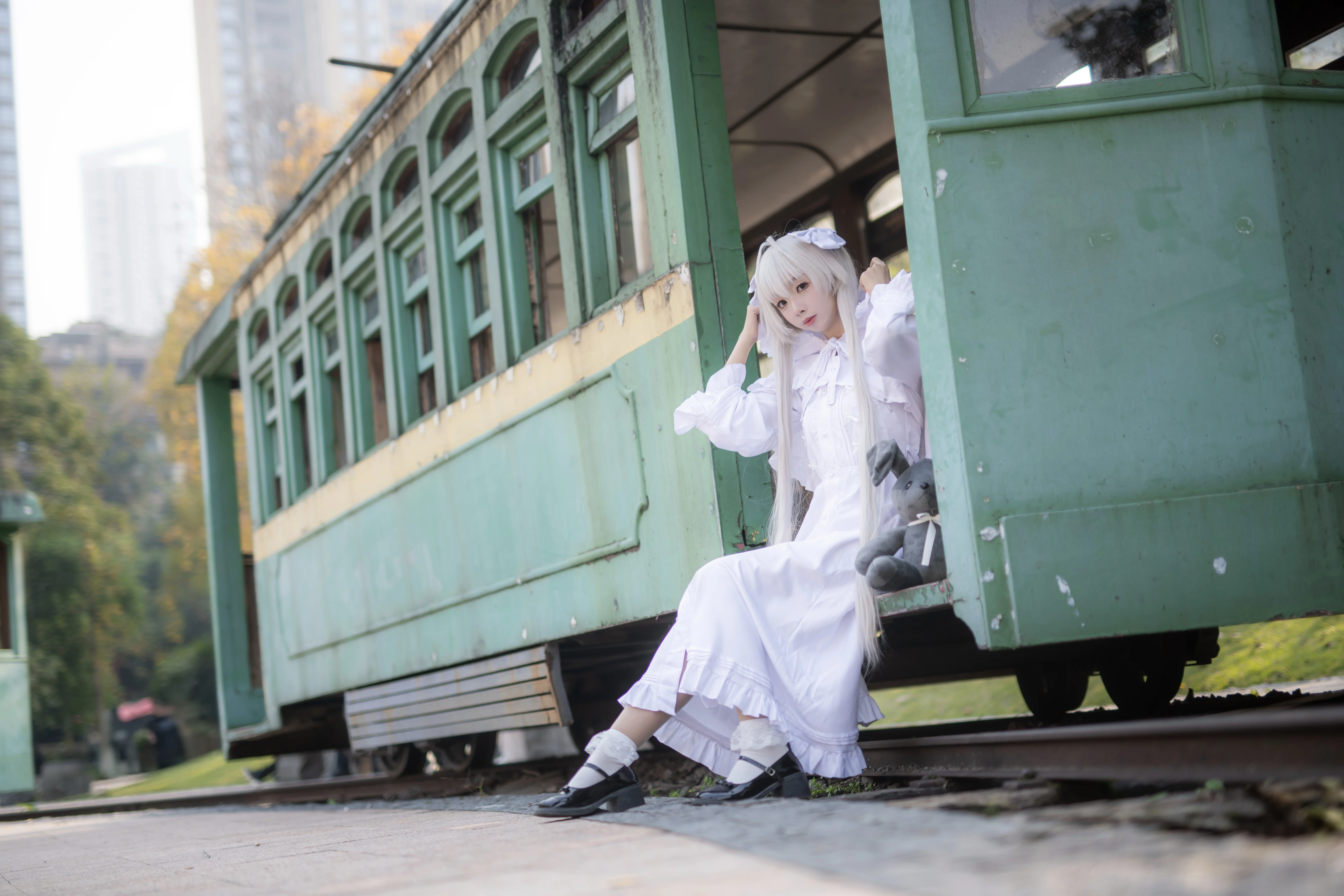 【春日野穹 コスプレ】ヨスガノソラのレトロ列車、静かな午後を切り取って - 12 枚目