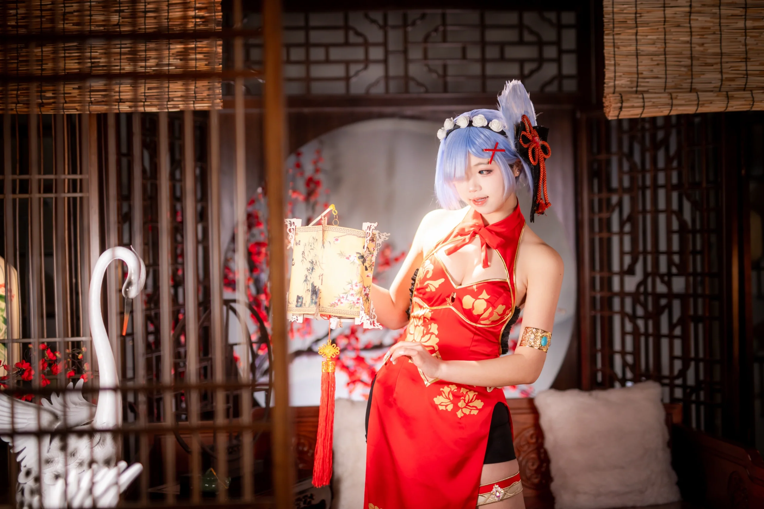 【蕾姆cos】从零开始的异世界生活，红梅与中式庭院的旗袍演绎 - 第 10 张