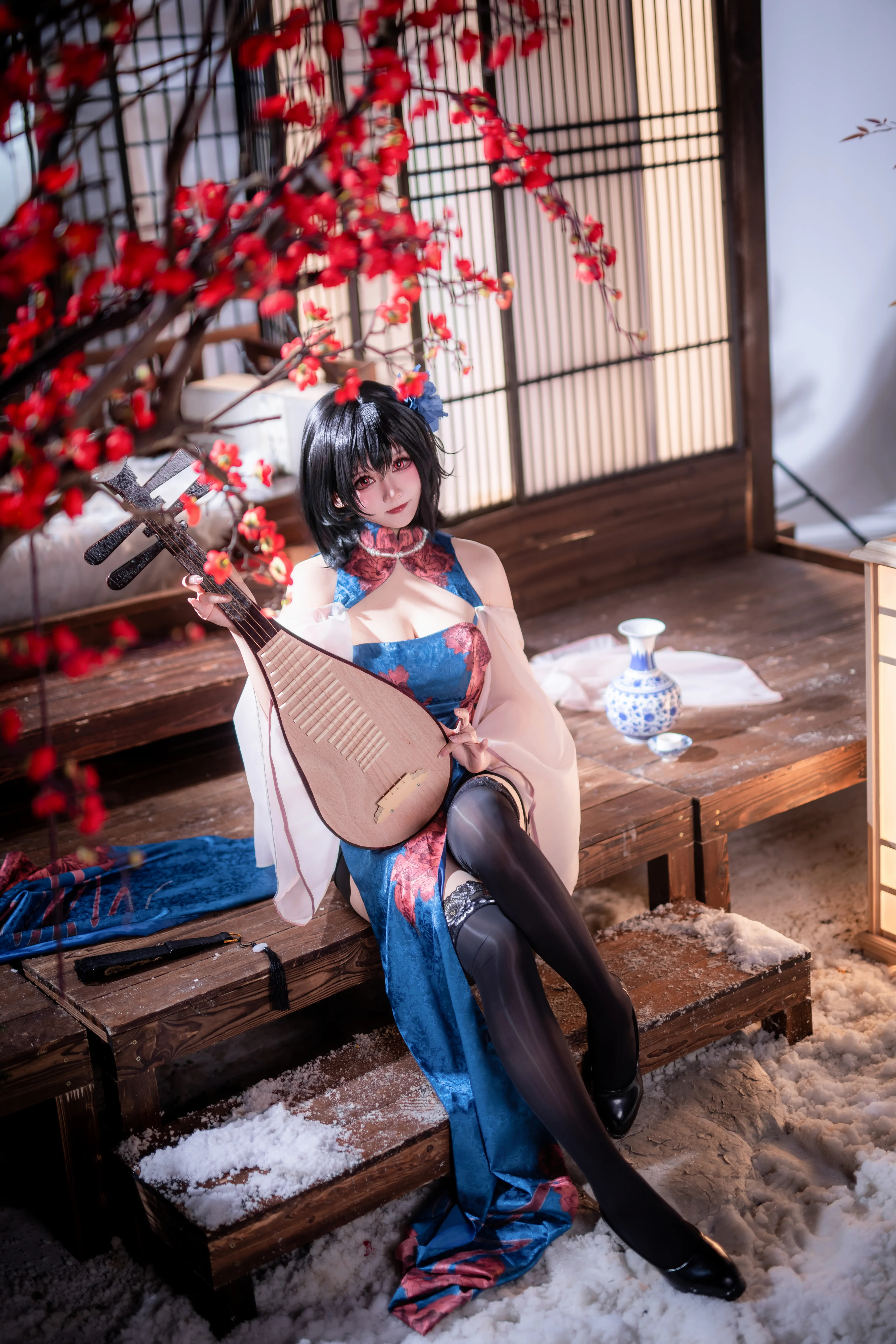 【建武cos】碧蓝航线，雪中红梅与国风旗袍 - 第 1 张
