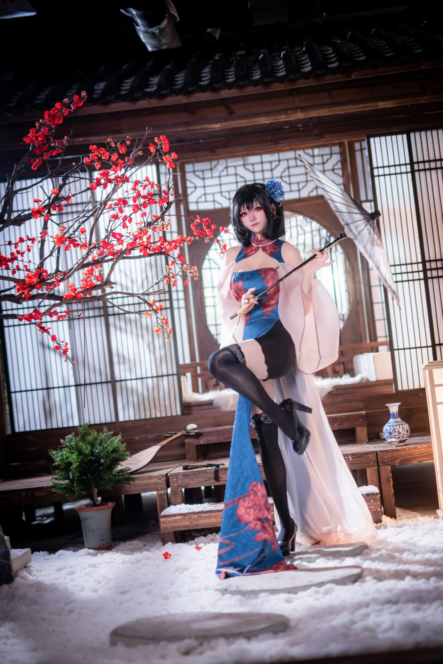 【建武cos】碧蓝航线，雪中红梅与国风旗袍 - 第 2 张