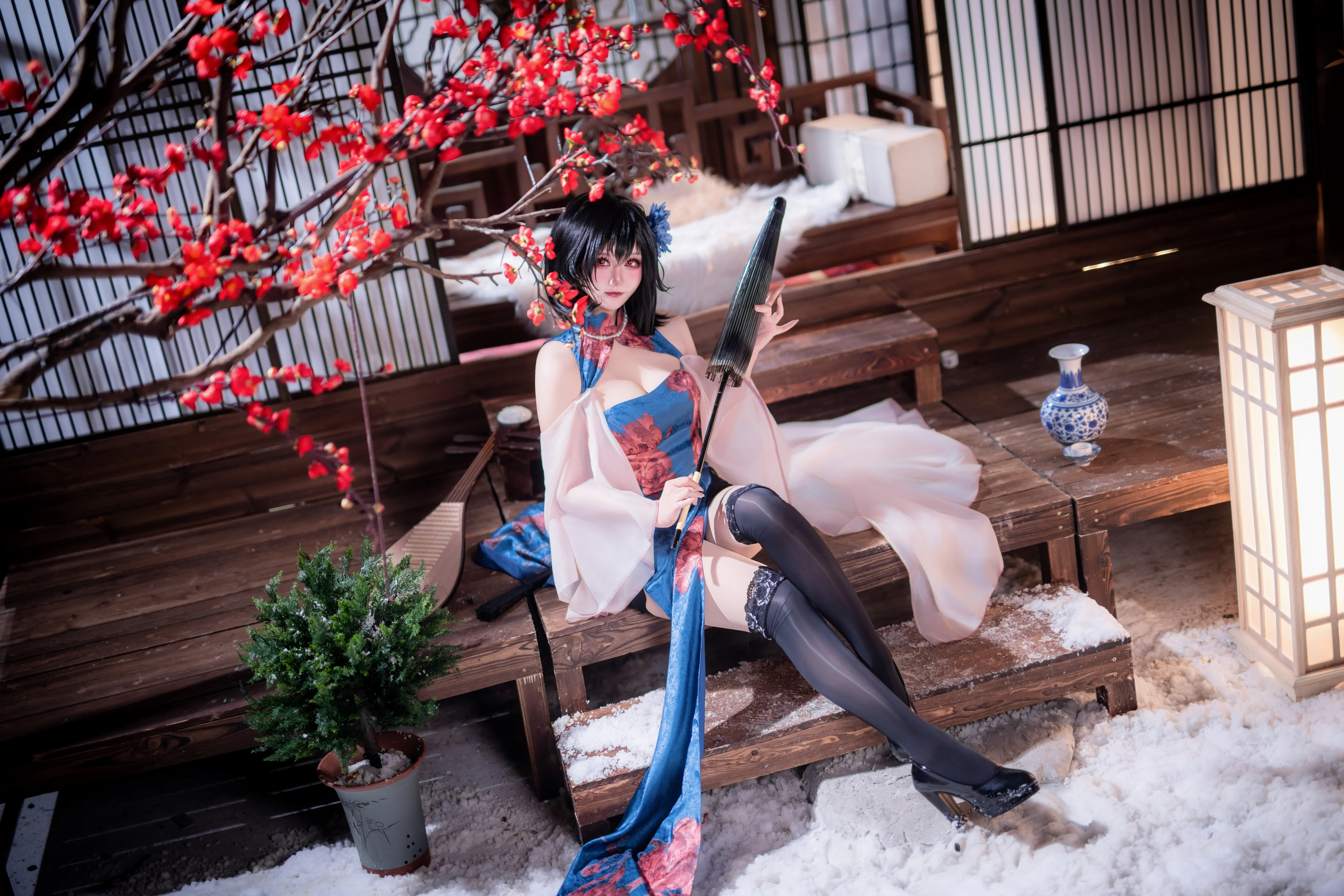 【建武cos】碧蓝航线，雪中红梅与国风旗袍 - 第 4 张