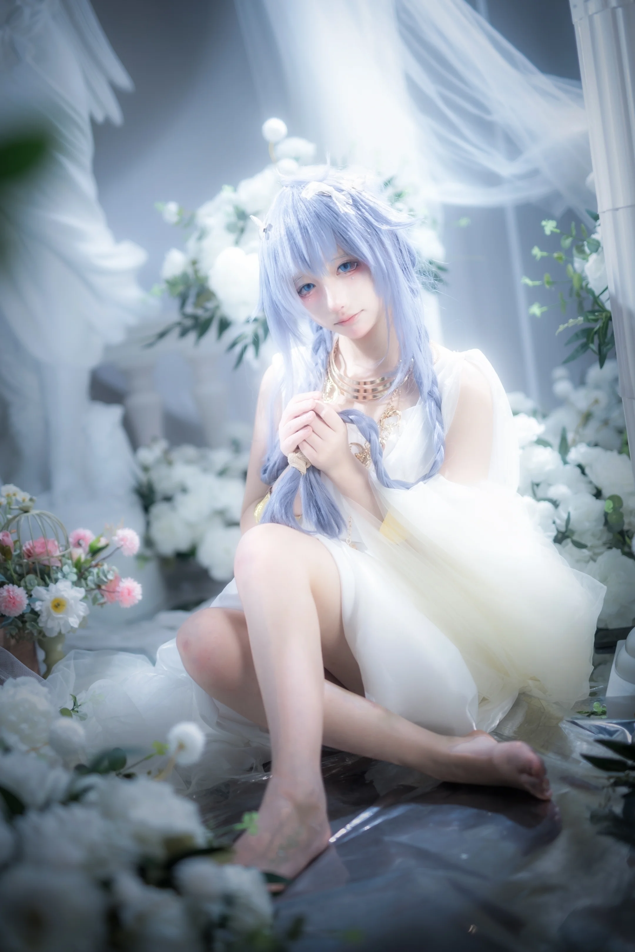【洛琪希cos】無職轉生，希臘神殿裡的藍髮神明 - 第 1 張