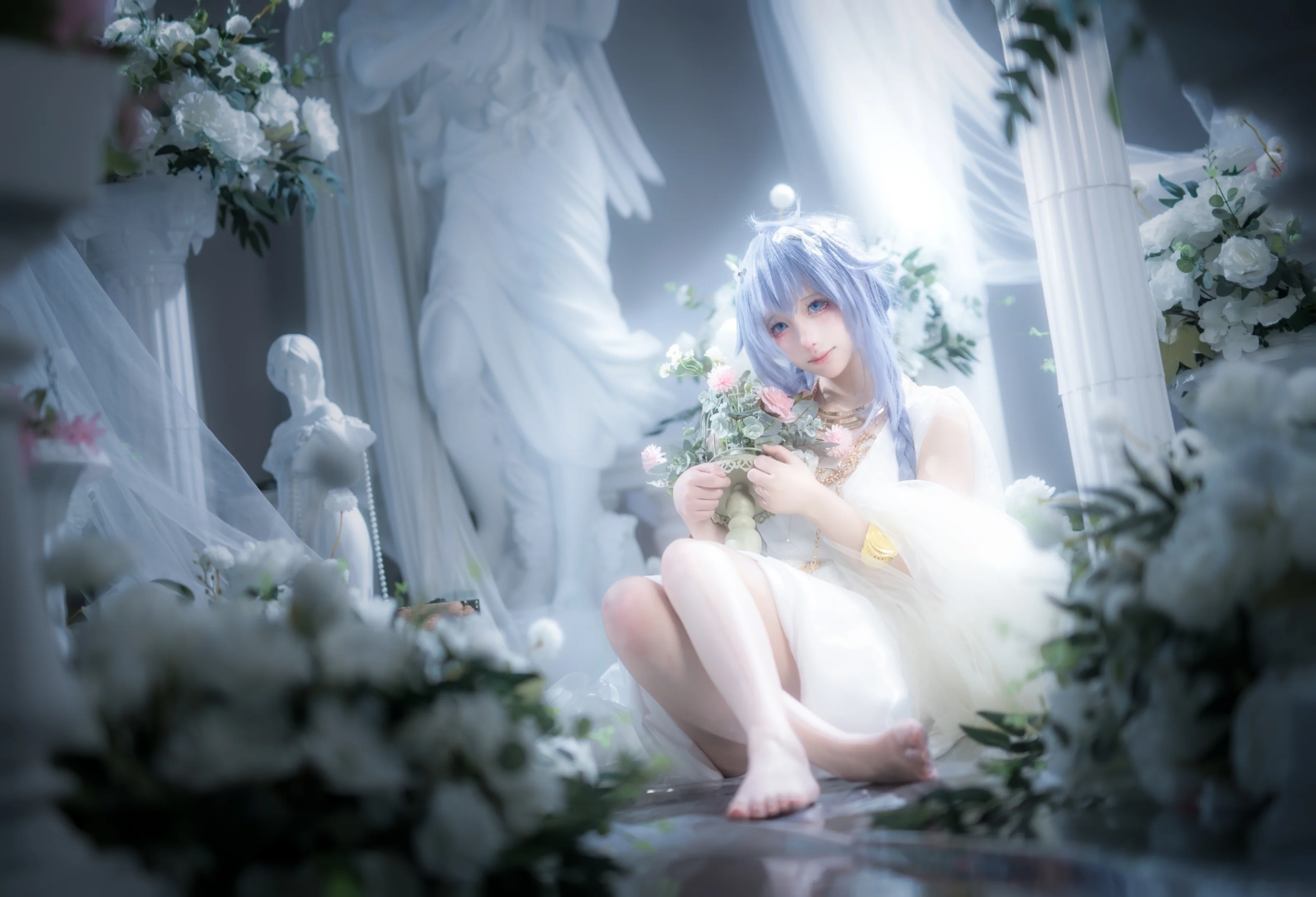 【洛琪希cos】無職轉生，希臘神殿裡的藍髮神明 - 第 5 張