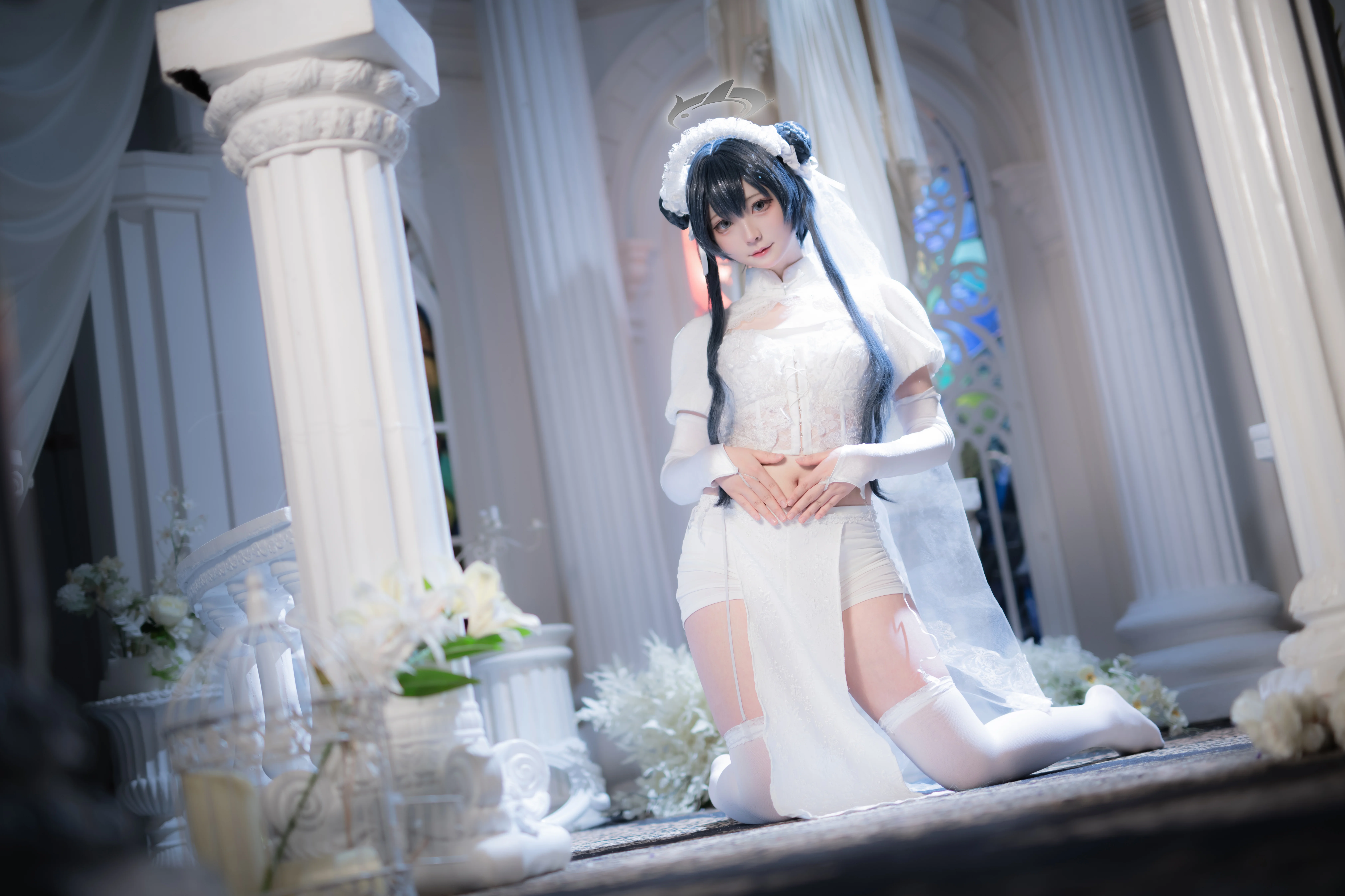 【妃咲cos】蔚蓝档案花嫁造型，等候sensei的白无垢风 - 第 10 张