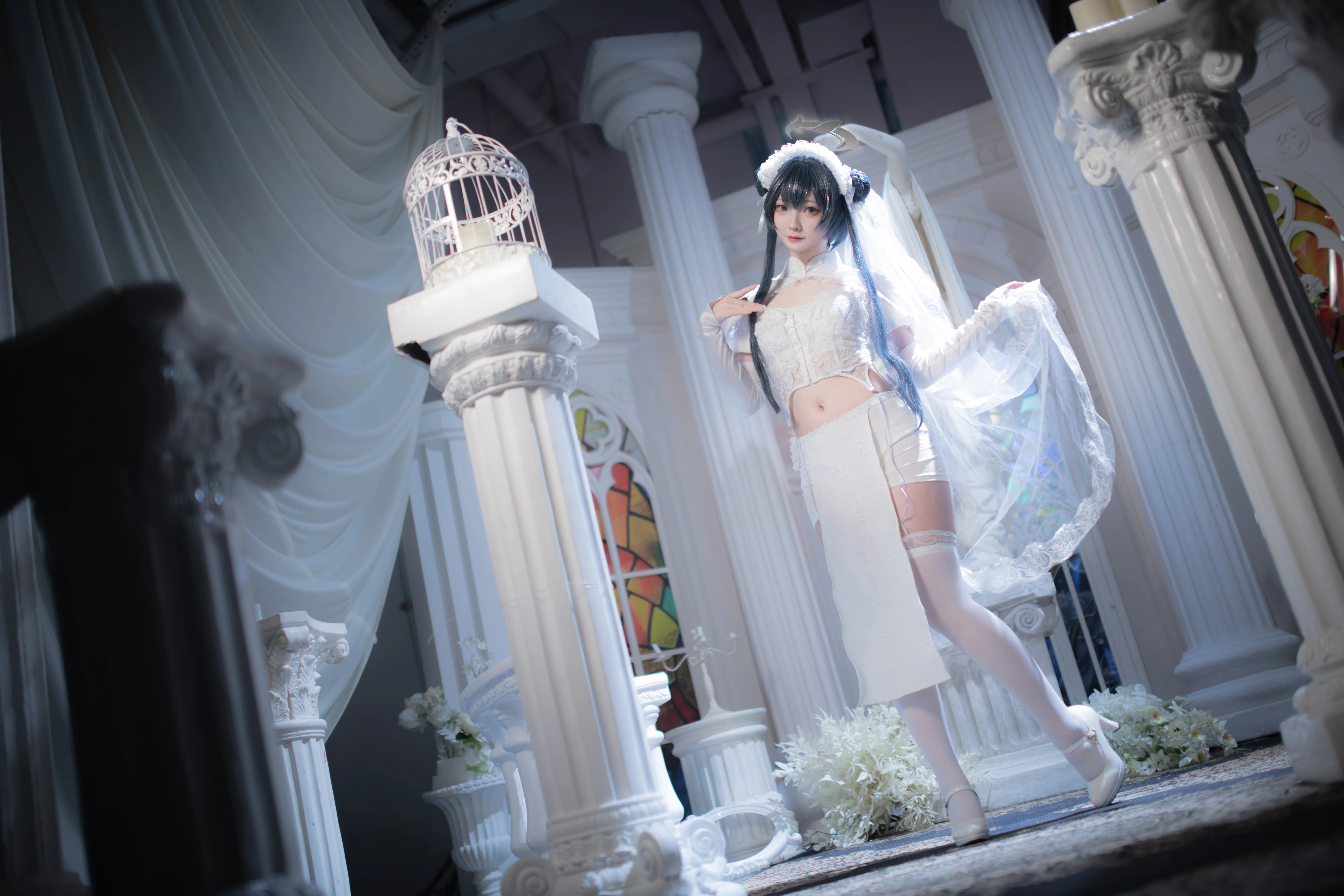 【妃咲cos】蔚蓝档案花嫁造型，等候sensei的白无垢风 - 第 12 张