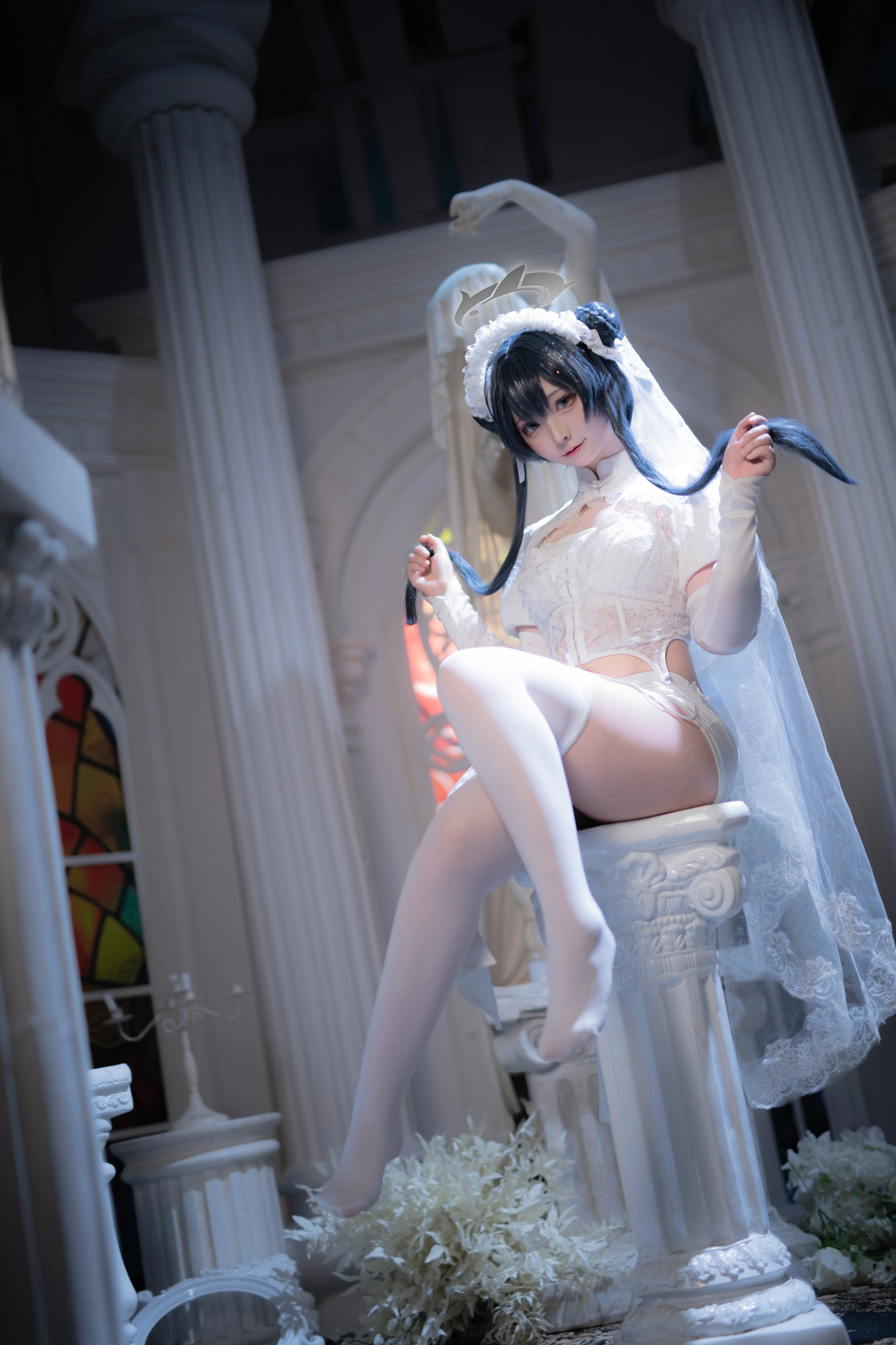 【妃咲cos】蔚蓝档案花嫁造型，等候sensei的白无垢风 - 第 2 张