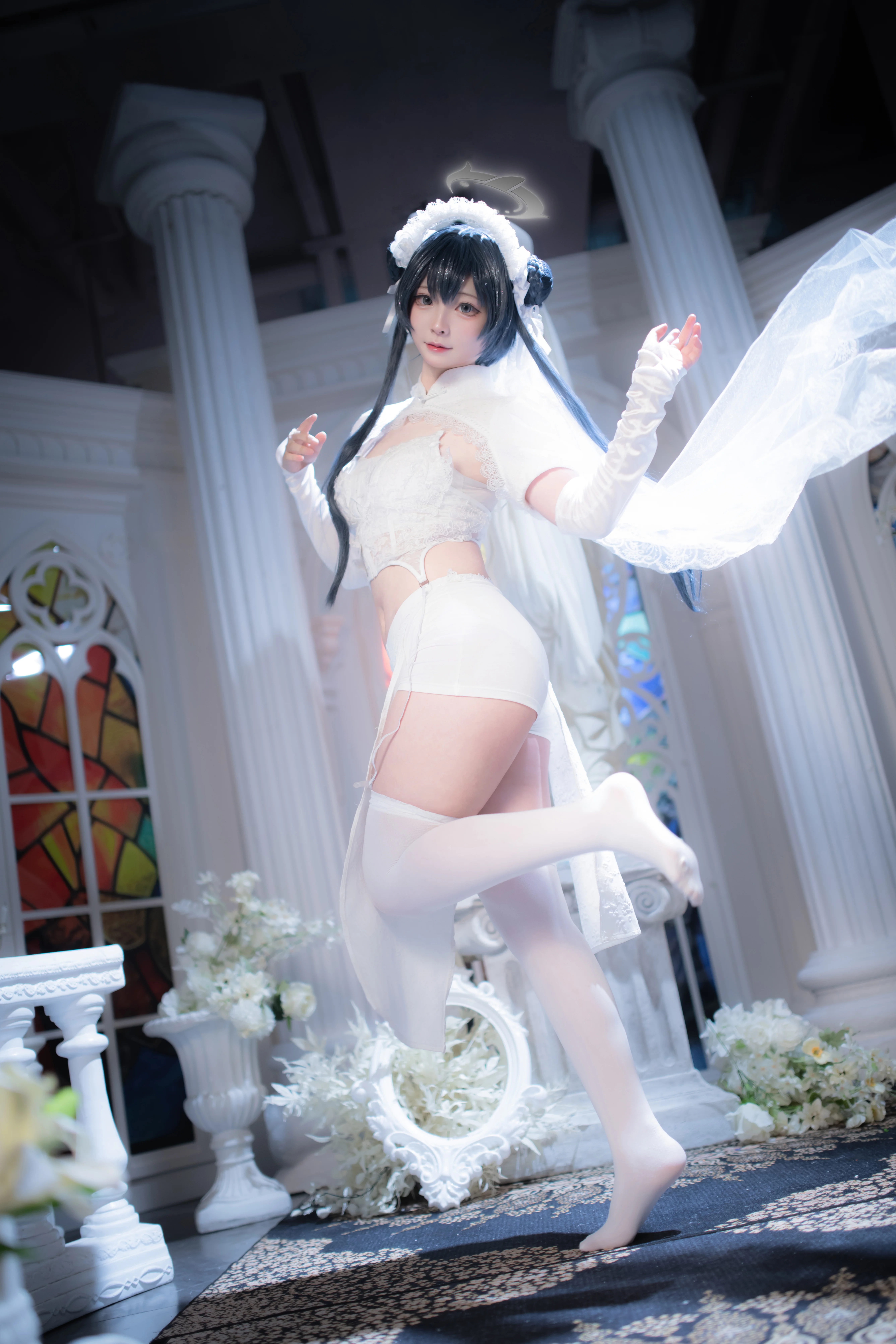 【妃咲cos】蔚蓝档案花嫁造型，等候sensei的白无垢风 - 第 3 张