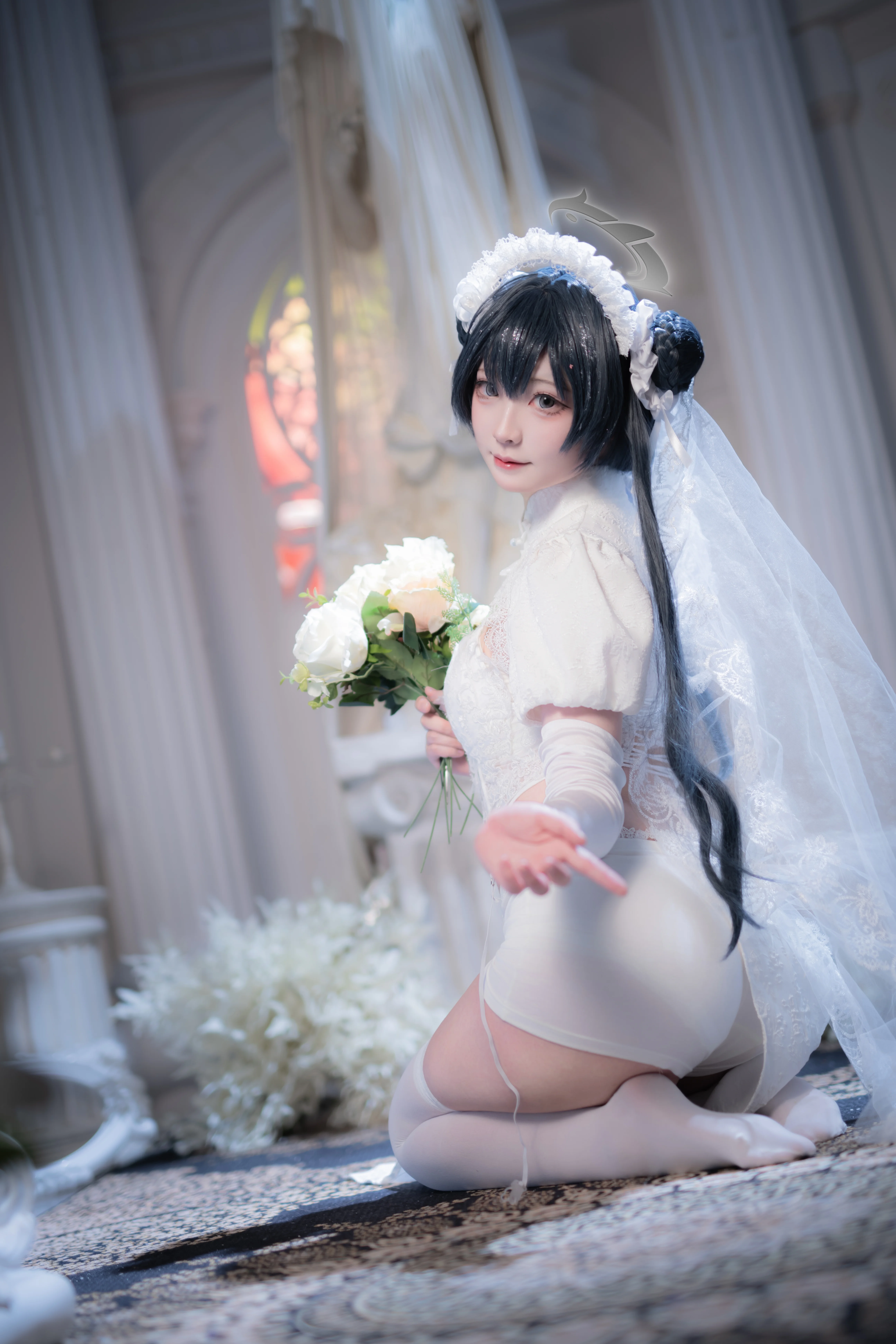 【妃咲cos】蔚蓝档案花嫁造型，等候sensei的白无垢风 - 第 5 张