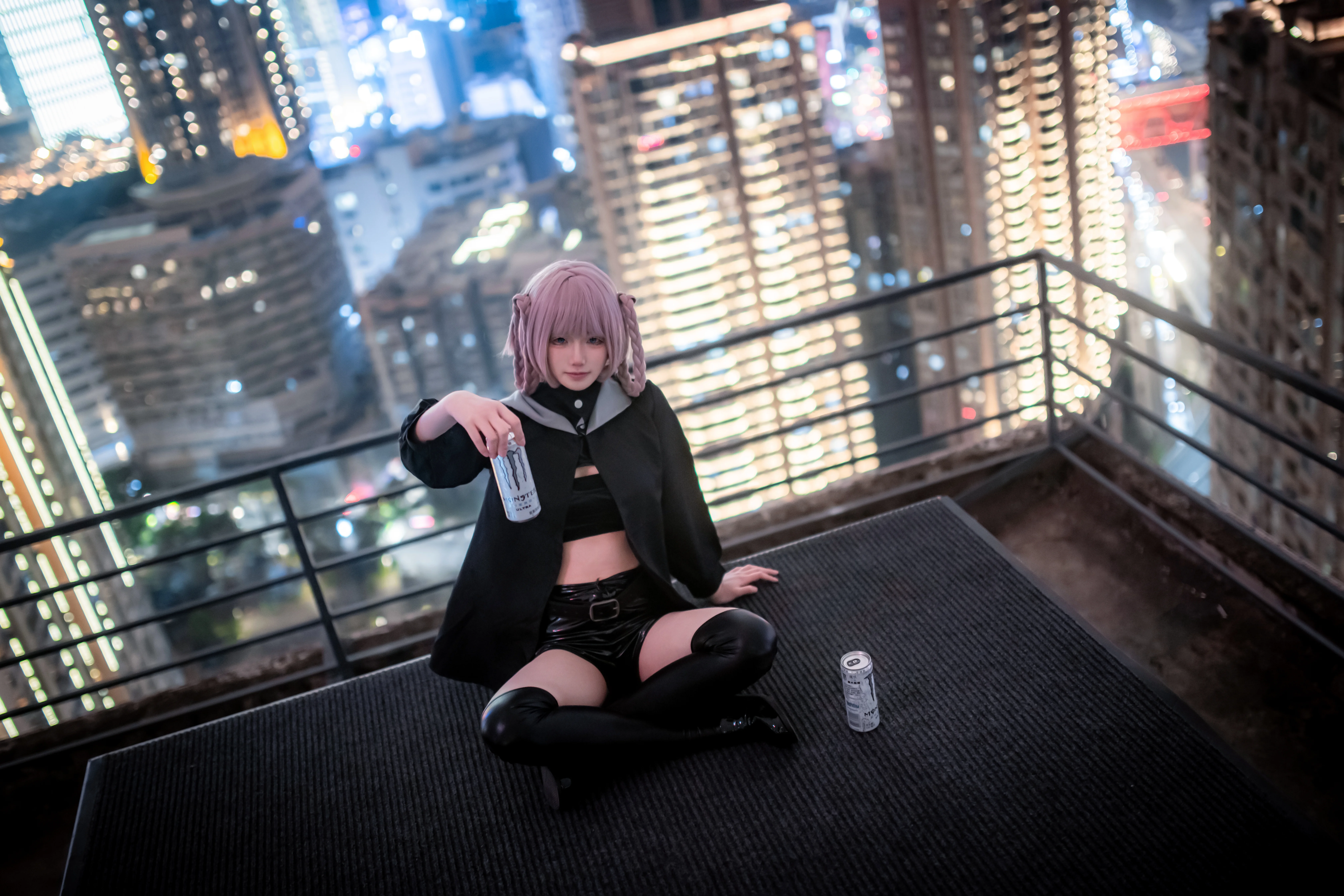 【七草荠cos】彻夜之歌，城市天台夜景拍摄