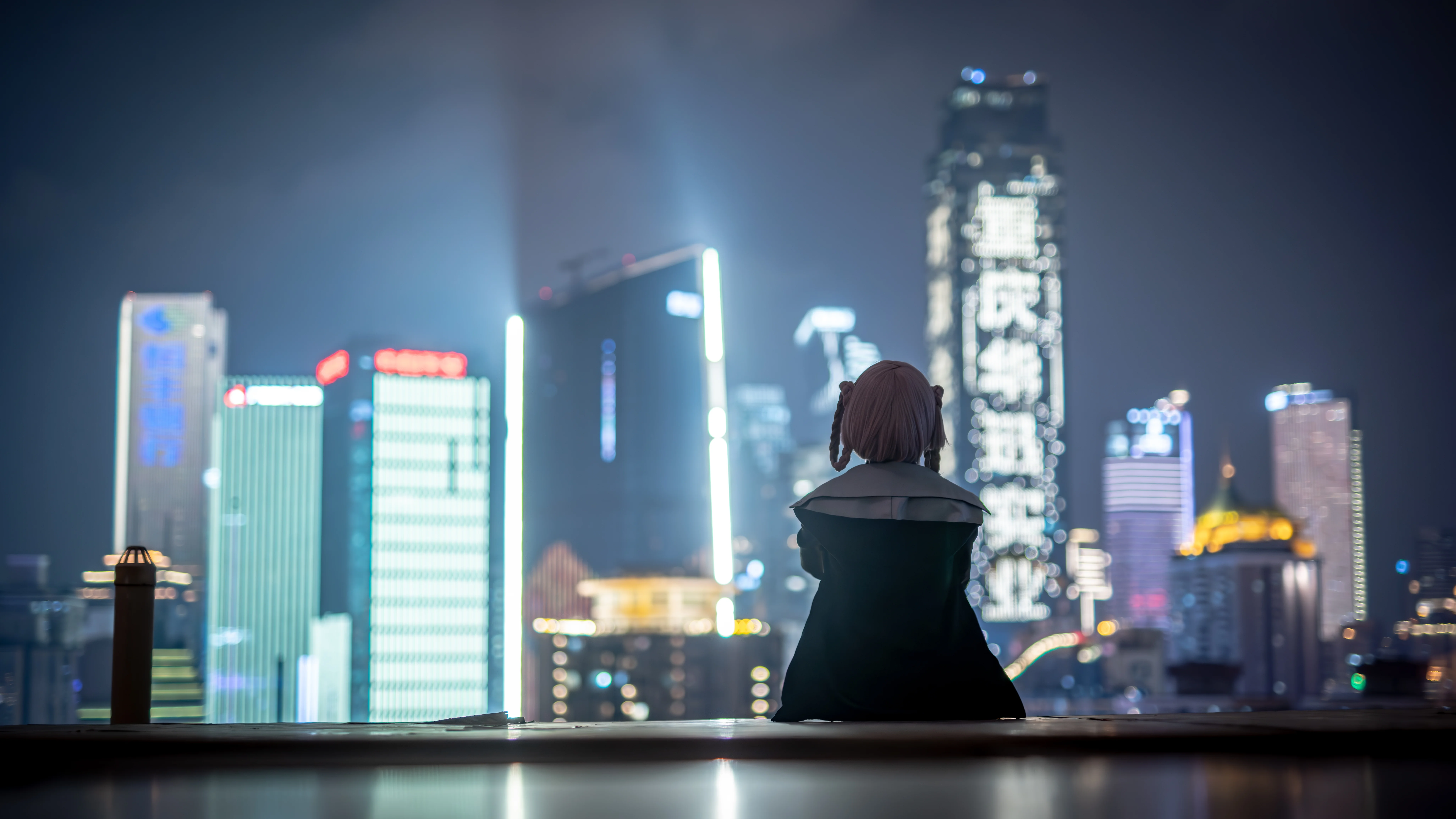 [Nanakusa Nazuna cosplay] Call of the Night, Urban Rooftop Night Scene Photoshoot - Image 6