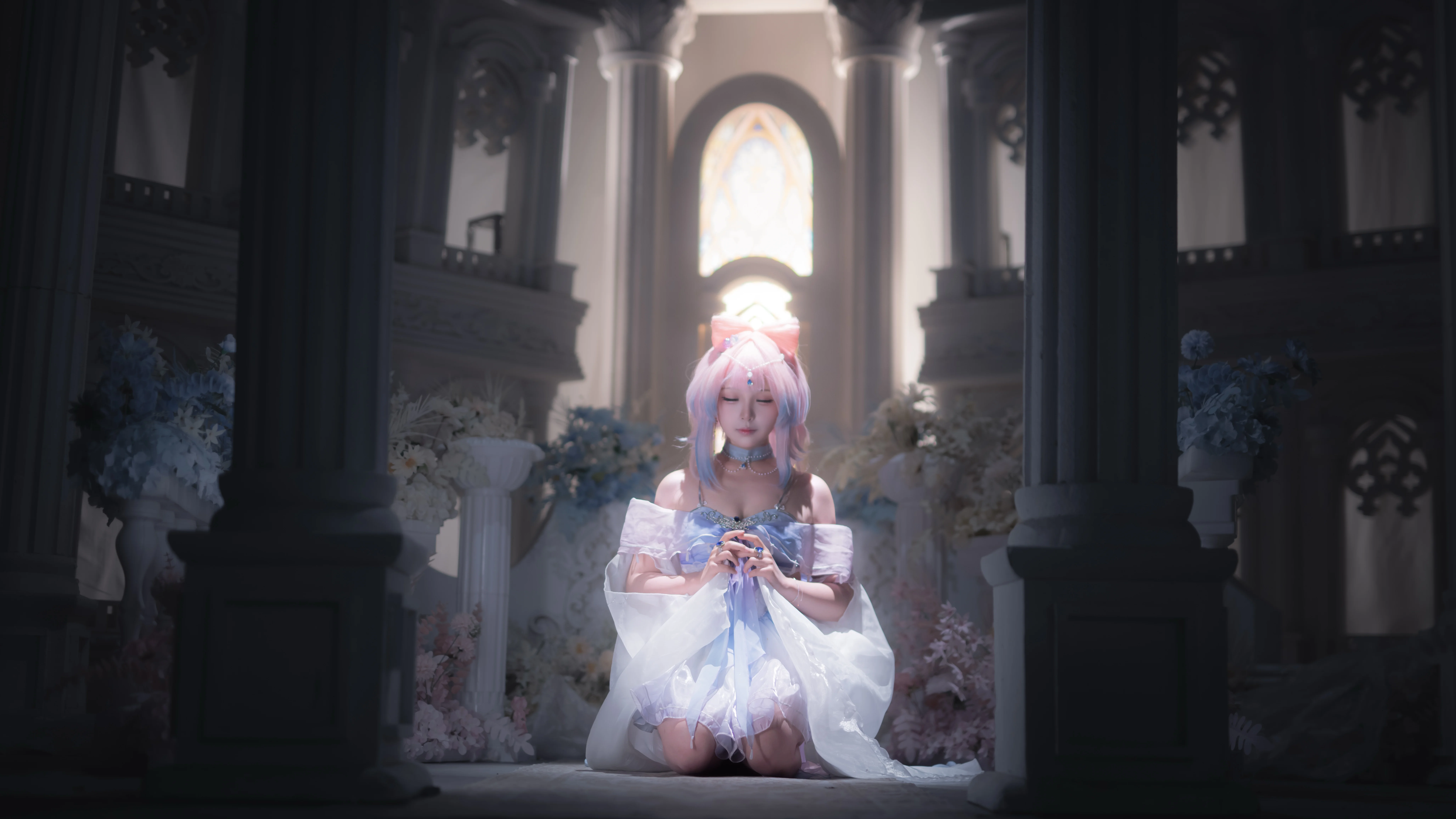 【珊瑚宮心海cos】原神裡的水色少女，教堂逆光氛圍感正片 - 第 2 張