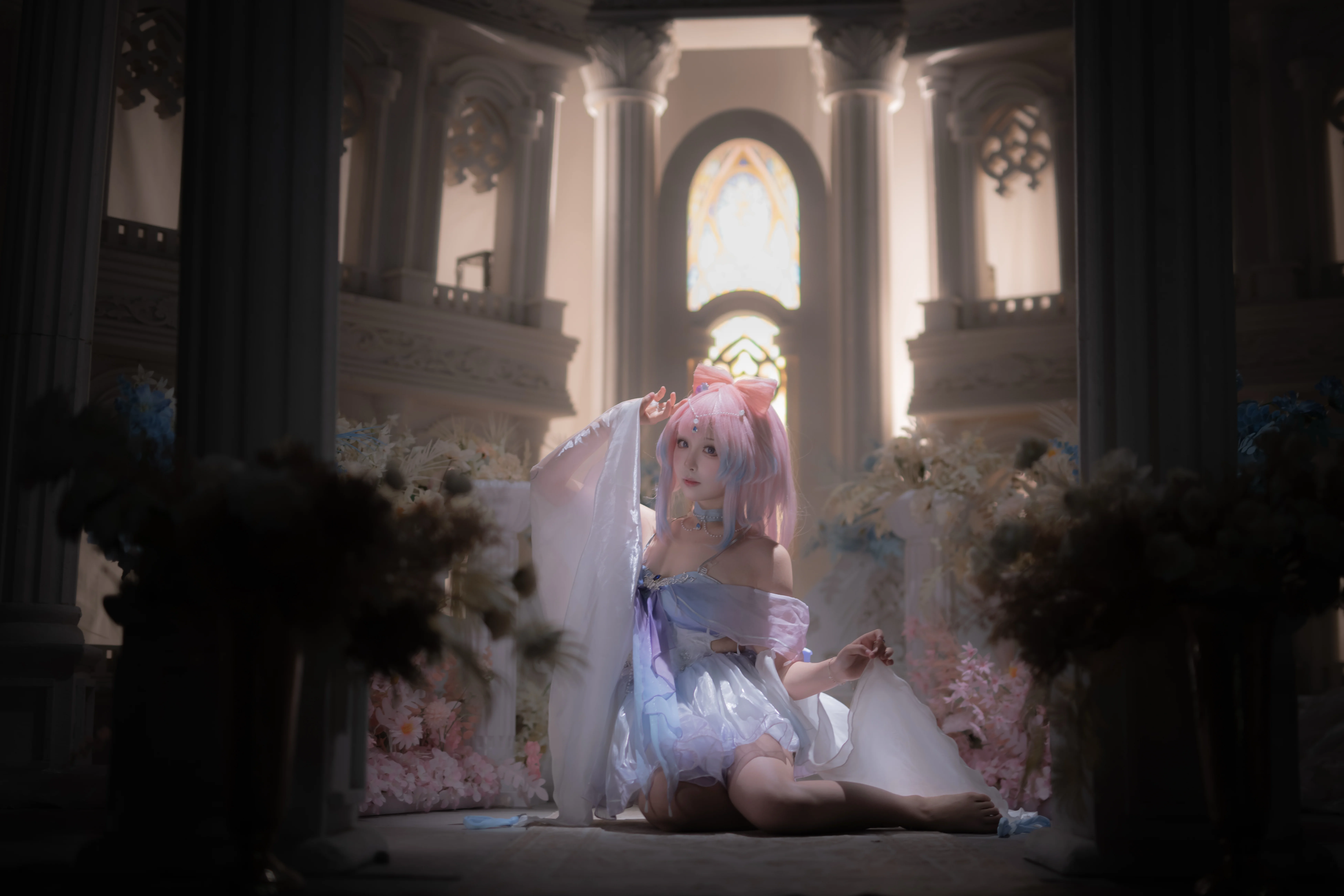 【珊瑚宮心海cos】原神裡的水色少女，教堂逆光氛圍感正片 - 第 4 張