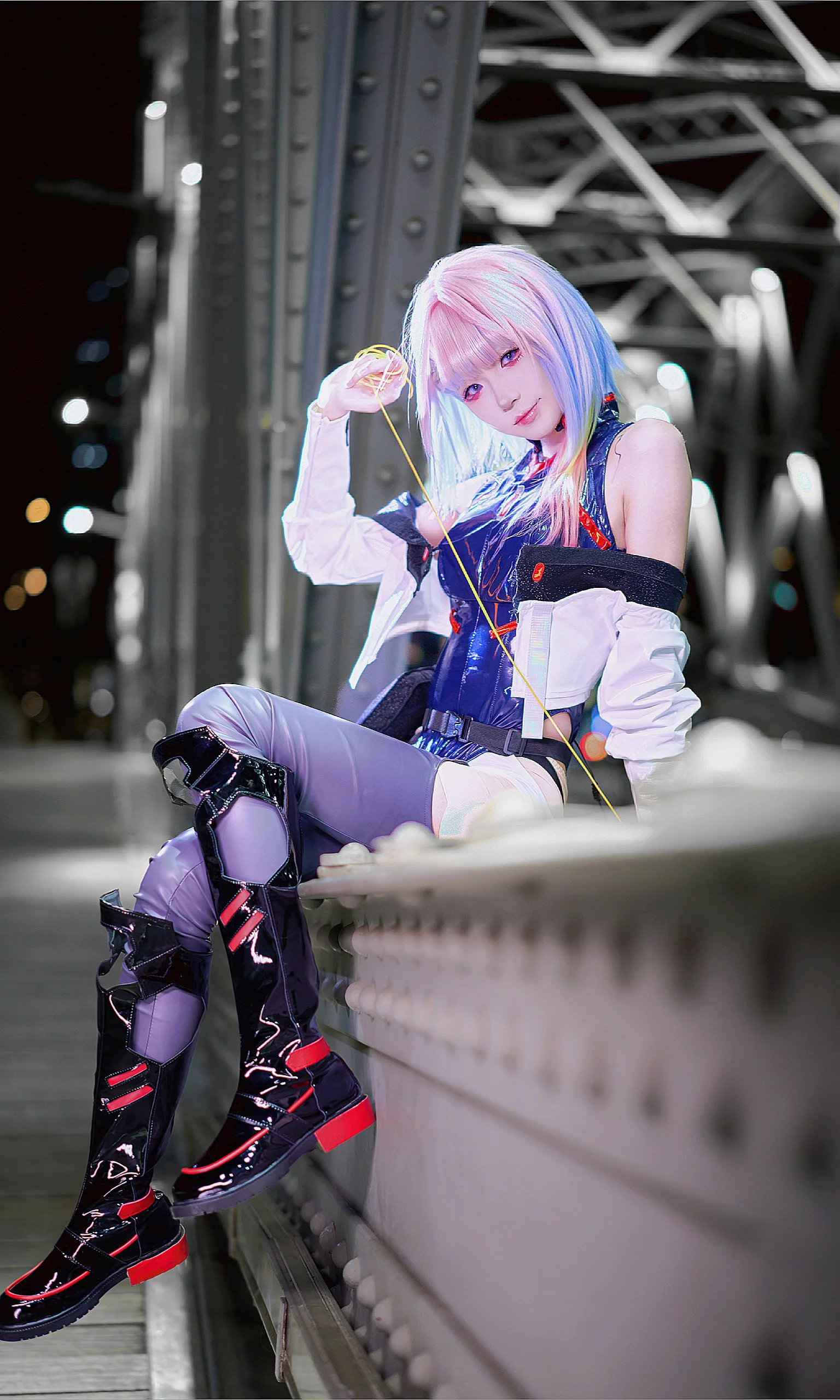 [Lucy Cosplay] Cyberpunk: Edgerunners Iron Bridge Night Scenery - Image 4