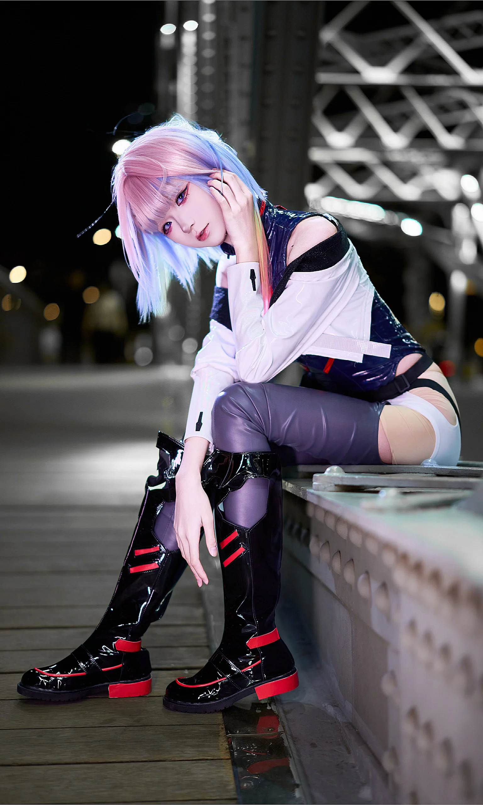 [Lucy Cosplay] Cyberpunk: Edgerunners Iron Bridge Night Scenery - Image 6