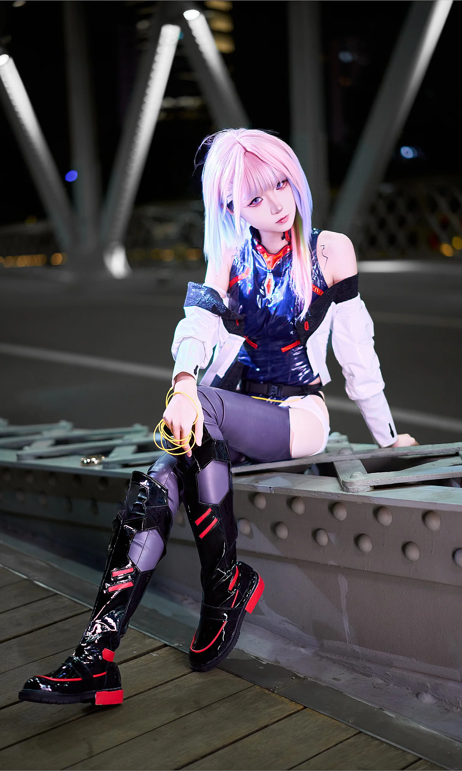 [Lucy Cosplay] Cyberpunk: Edgerunners Iron Bridge Night Scenery - Image 7